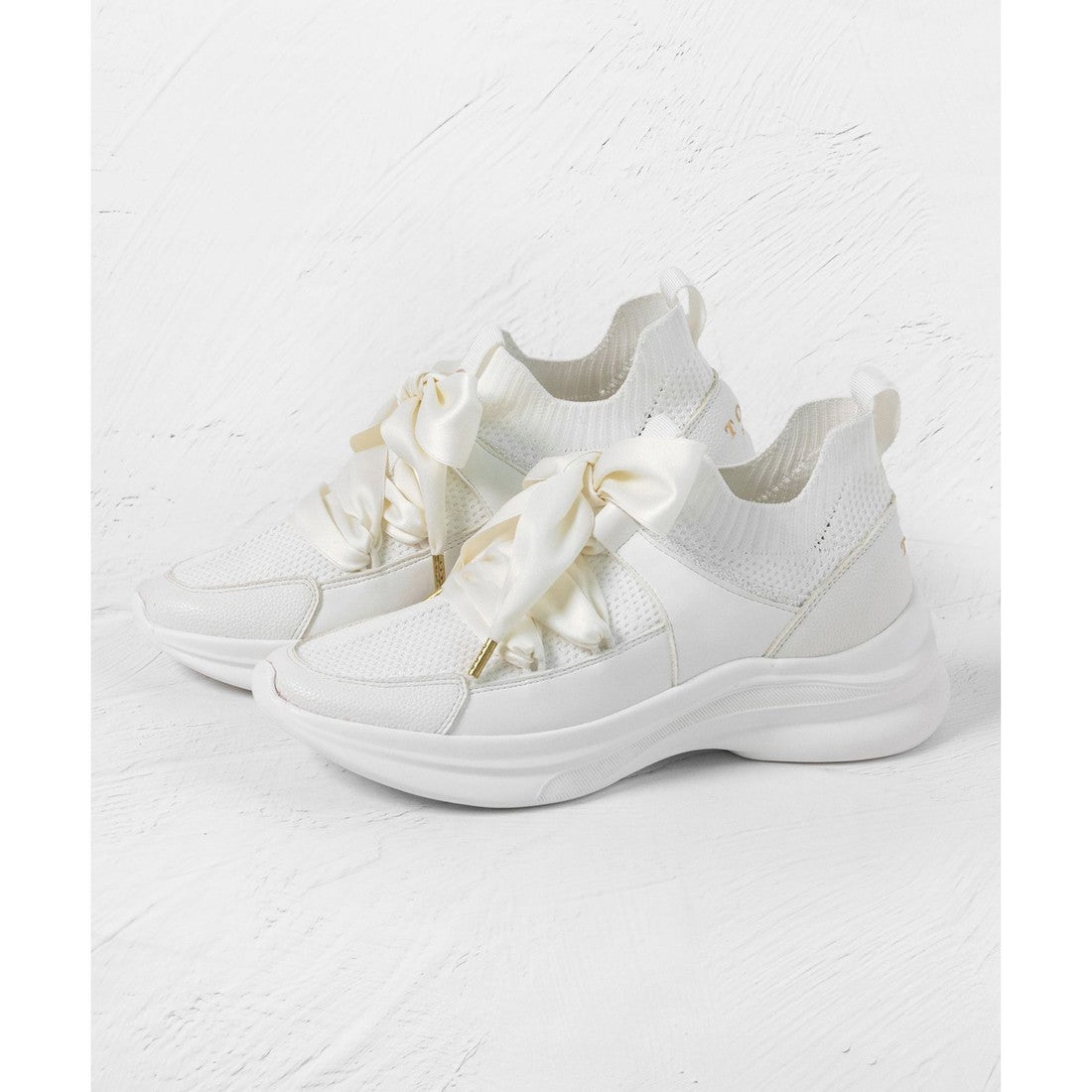 TOCCA POINT OF GLITTER  KNIT SNEAKERS スニーカー （オフ系） オフ系