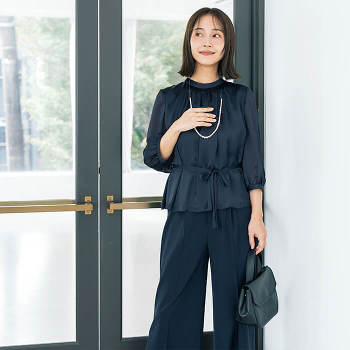 THE TOKYO ザトウキョウ Washable セットアップ　ネイビー Tokyo Soir WEB Limited Product Mrs. Washable Pants Suit Wedding Ceremo