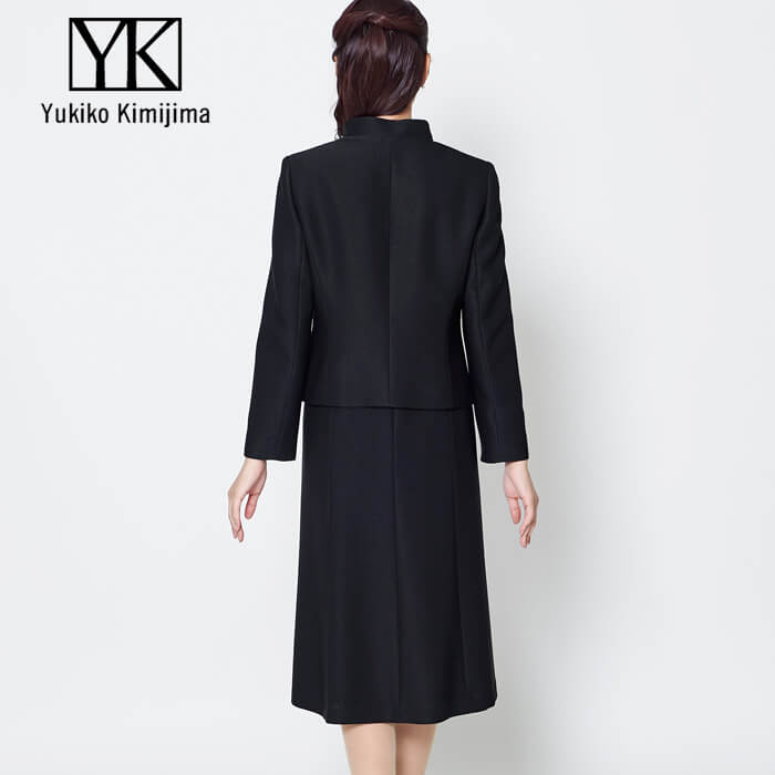 トウキョウソワール 東京ソワール 【Yukiko Kimijima】WEB限定 フリルカラーのブラックフォーマル 前ファスナー  オールシーズン 喪服 葬式 通夜 告別式 法事