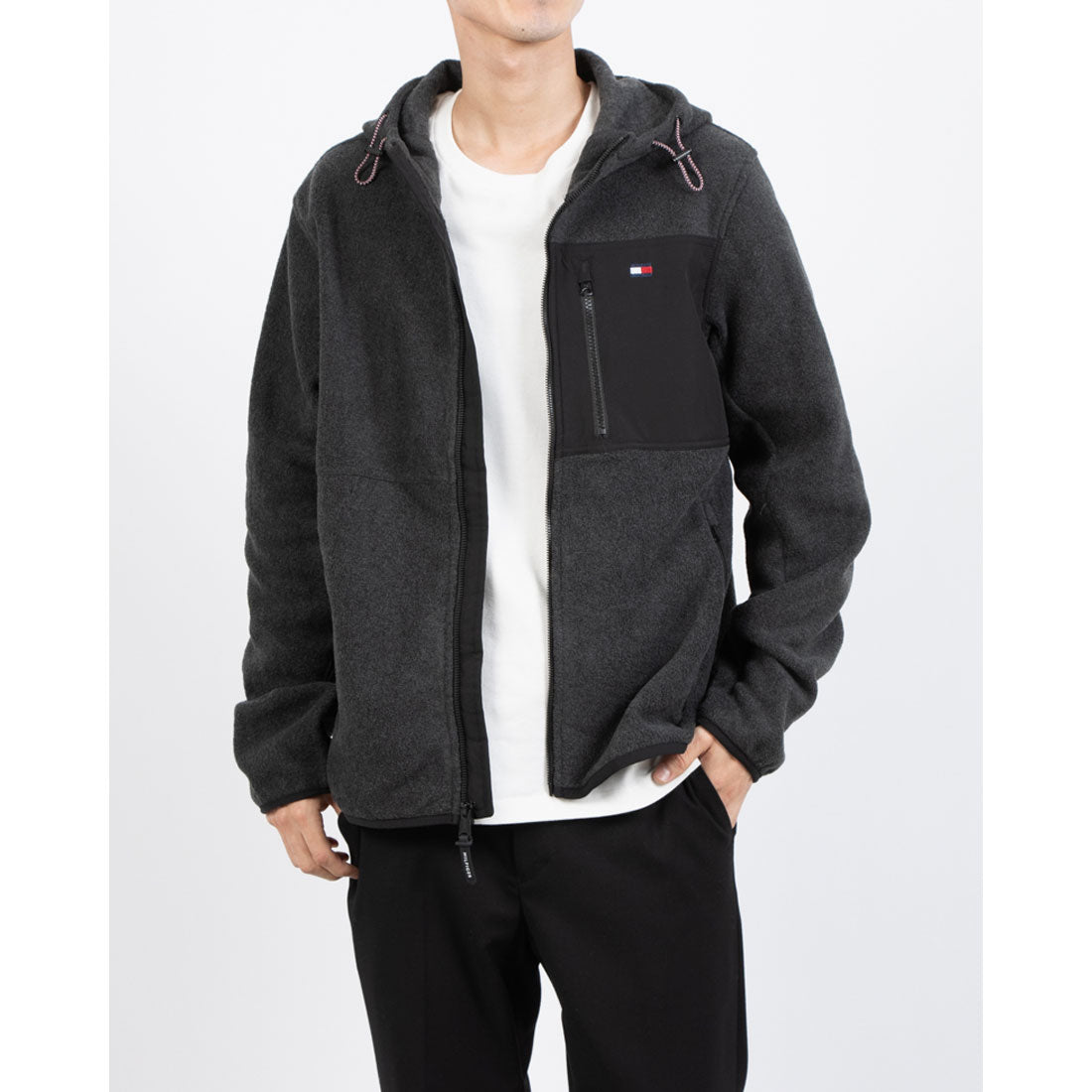 トミー ヒルフィガー TOMMY HILFIGER MIXED MEDIA FLEECE HOODY 151AF238 フリース フーディージャケット アウター