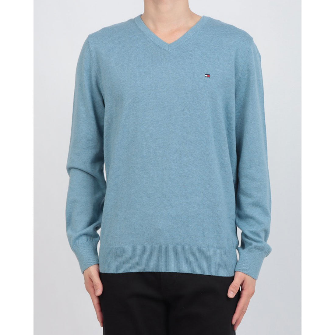 トミー ヒルフィガー TOMMY HILFIGER 7868327 SIGNATURE SOLID V NECK ニット （シャンブレーヒース） シャンブレーヒース