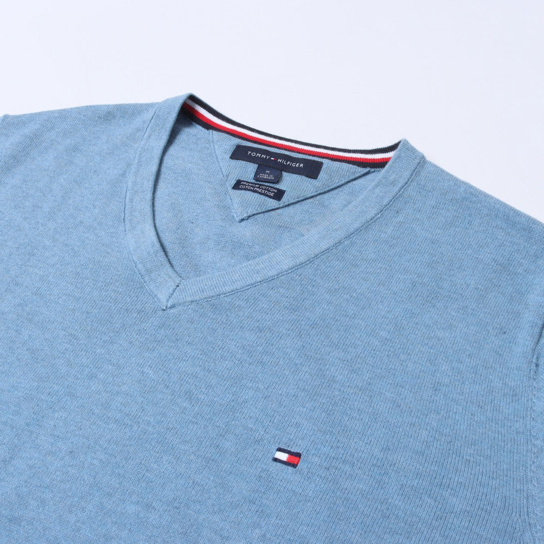 トミー ヒルフィガー TOMMY HILFIGER 7868327 SIGNATURE SOLID V NECK ニット （シャンブレーヒース） シャンブレーヒース