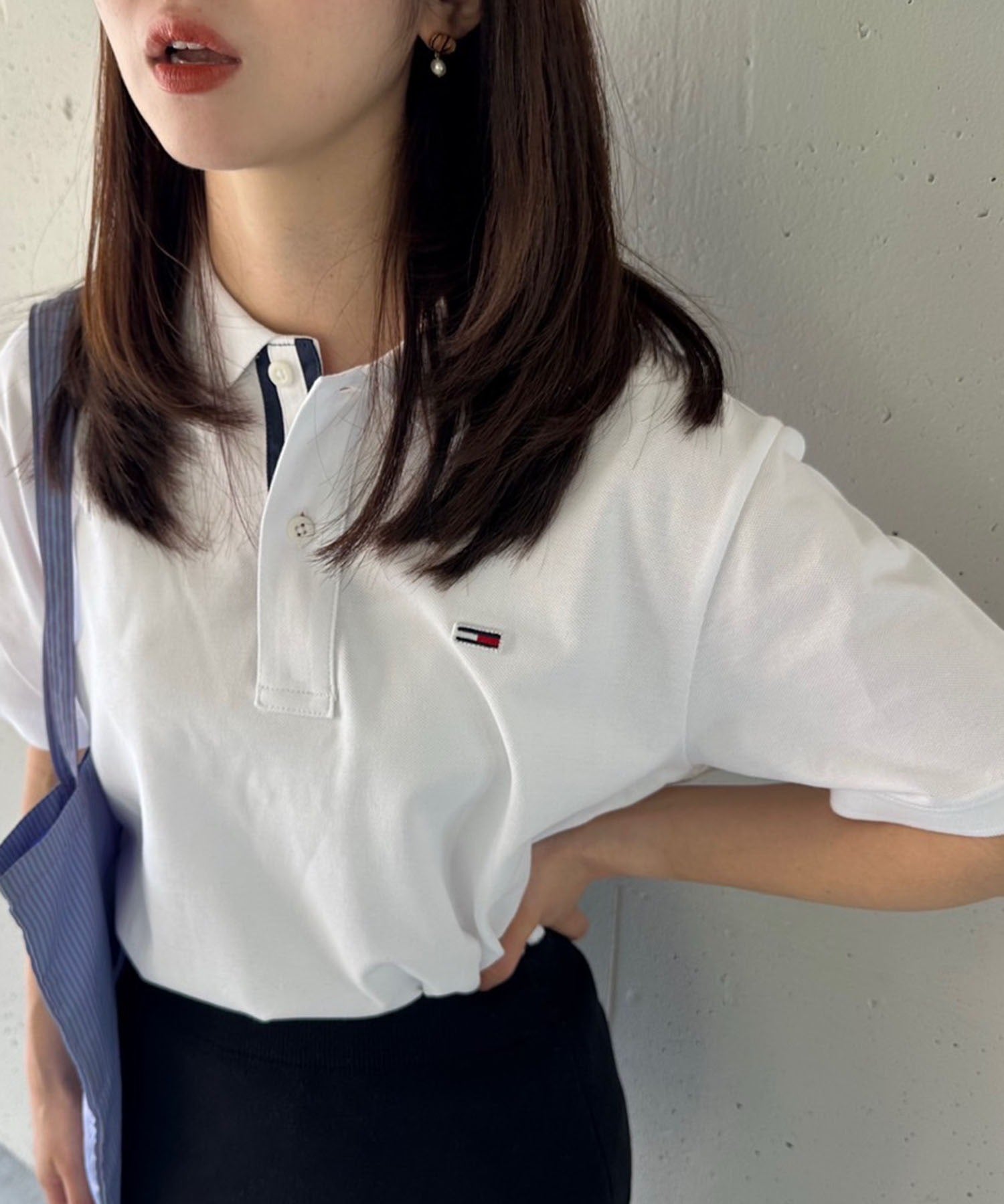 トミー ヒルフィガー TOMMY HILFIGER ポロシャツ DM0DM15370 （ホワイト） ホワイト
