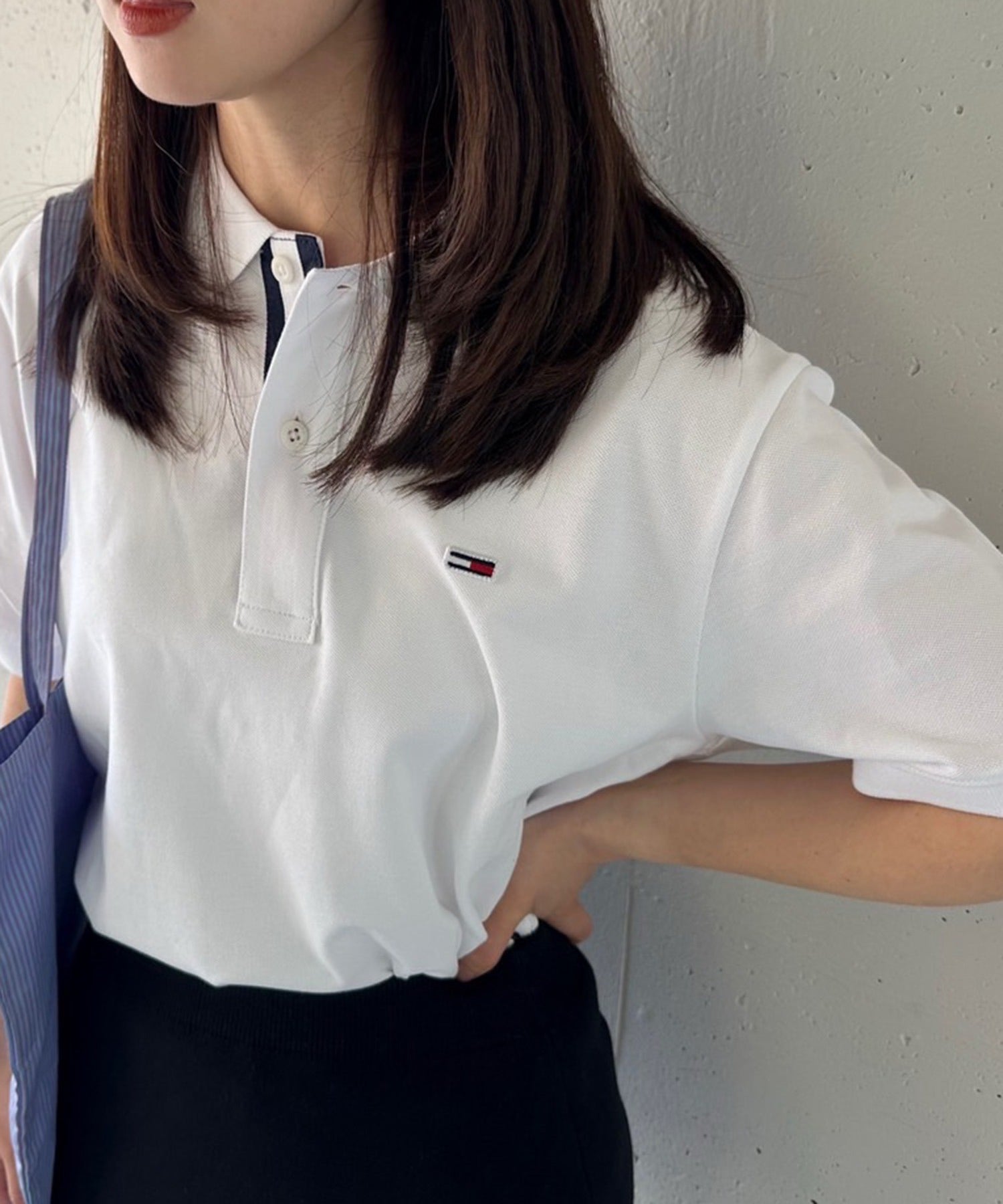 トミー ヒルフィガー TOMMY HILFIGER ポロシャツ DM0DM15370 （ホワイト） ホワイト