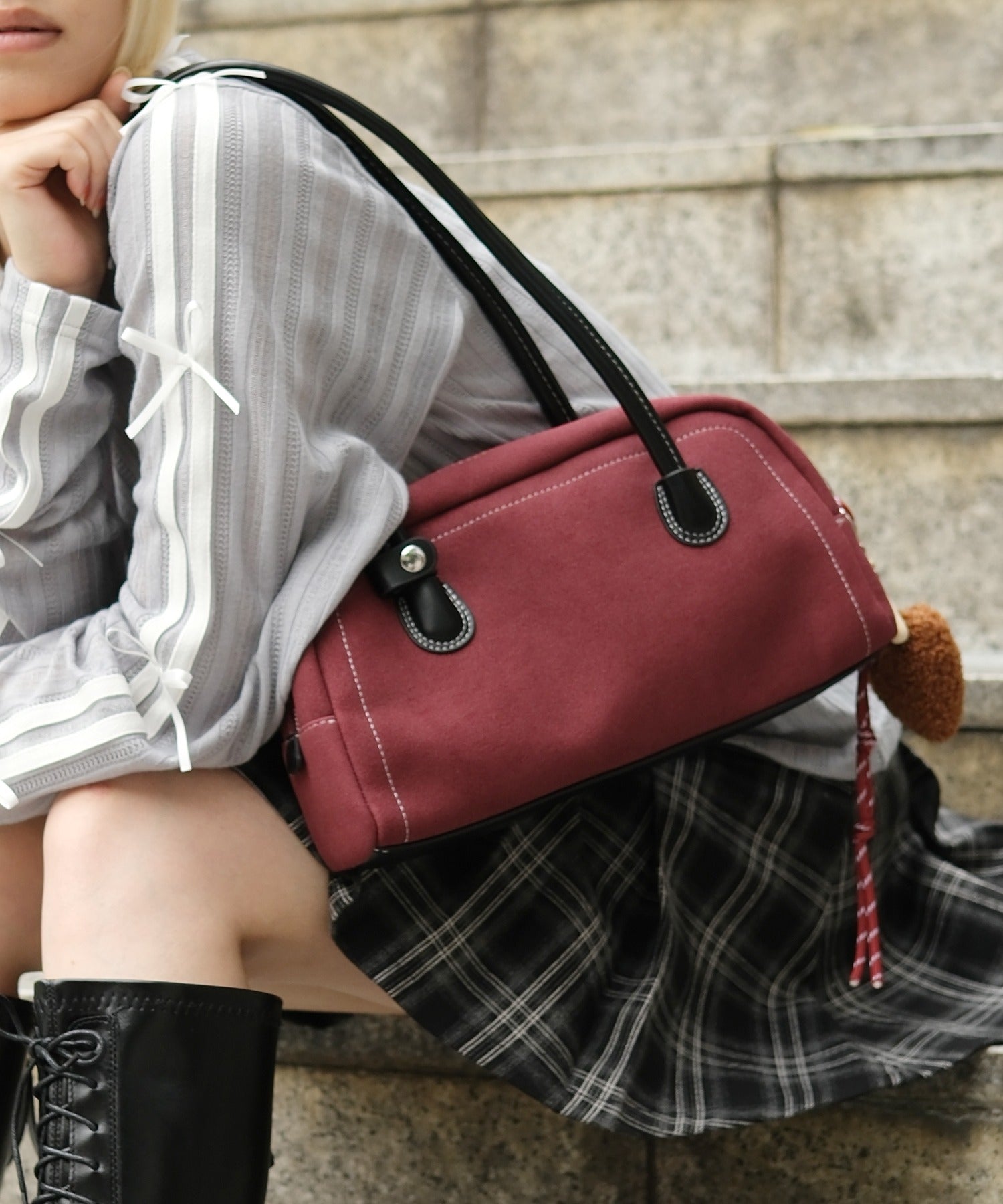 Hook HOOK 【HOOK】for girls Y2K long handle handbag with heart charm