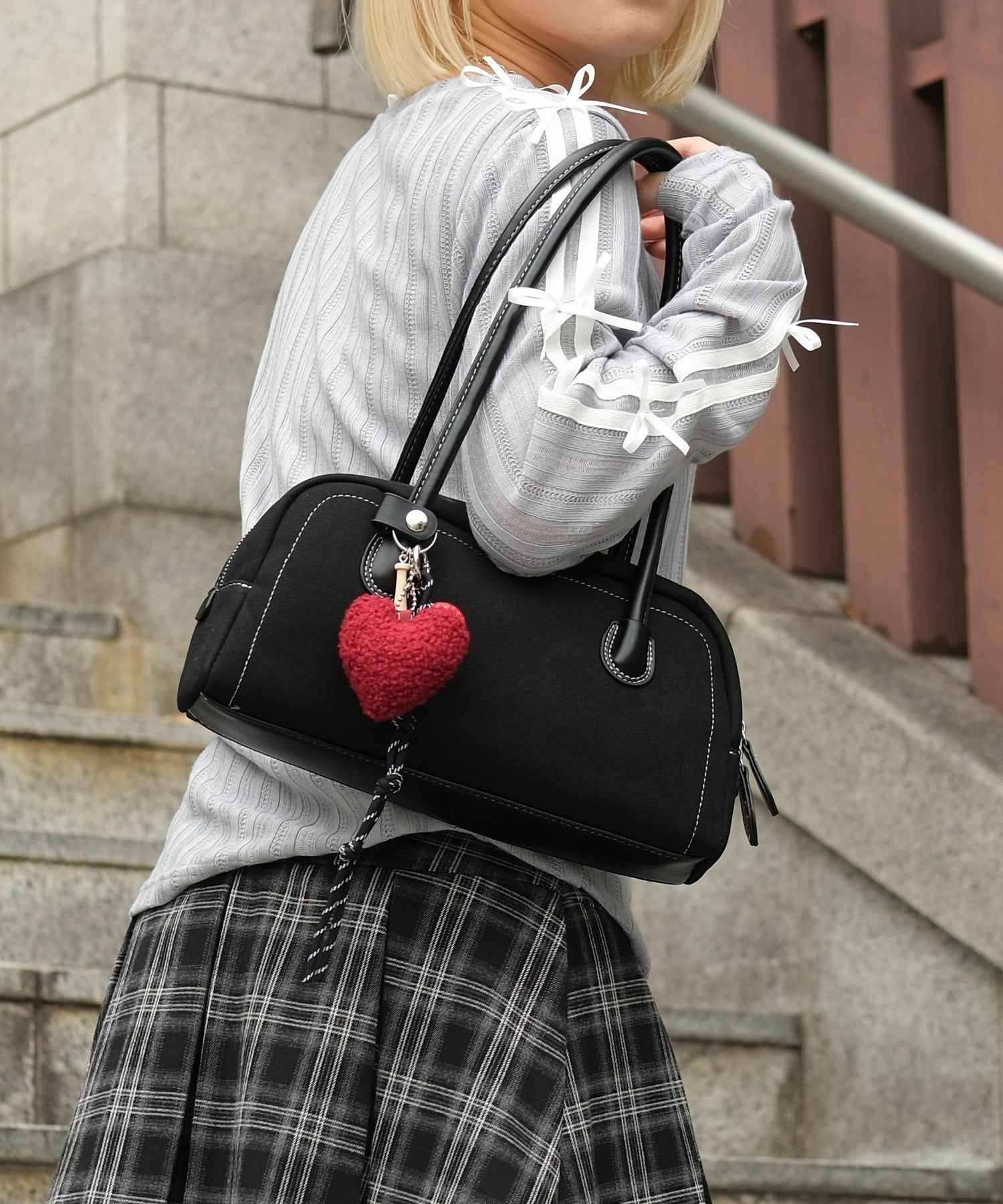 Hook HOOK 【HOOK】for girls Y2K long handle handbag with heart charm