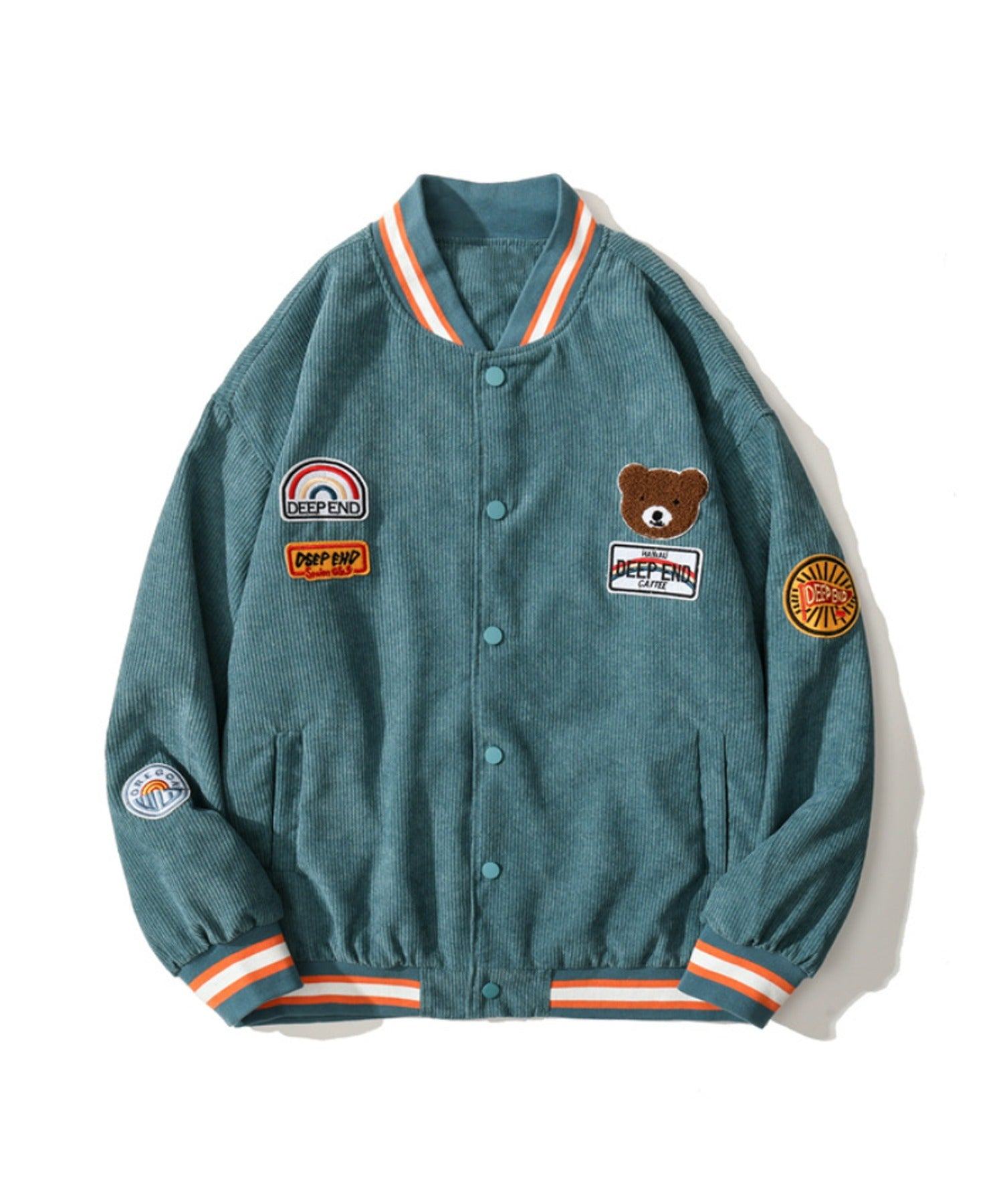 フック HOOK 【HOOK】 アメカジ配色クマワッペンスタジャンジャケット