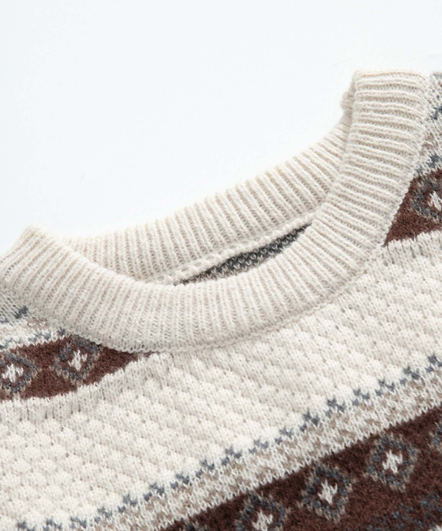 フック HOOK 【HOOK】古着風民族模様ニット風スウェット