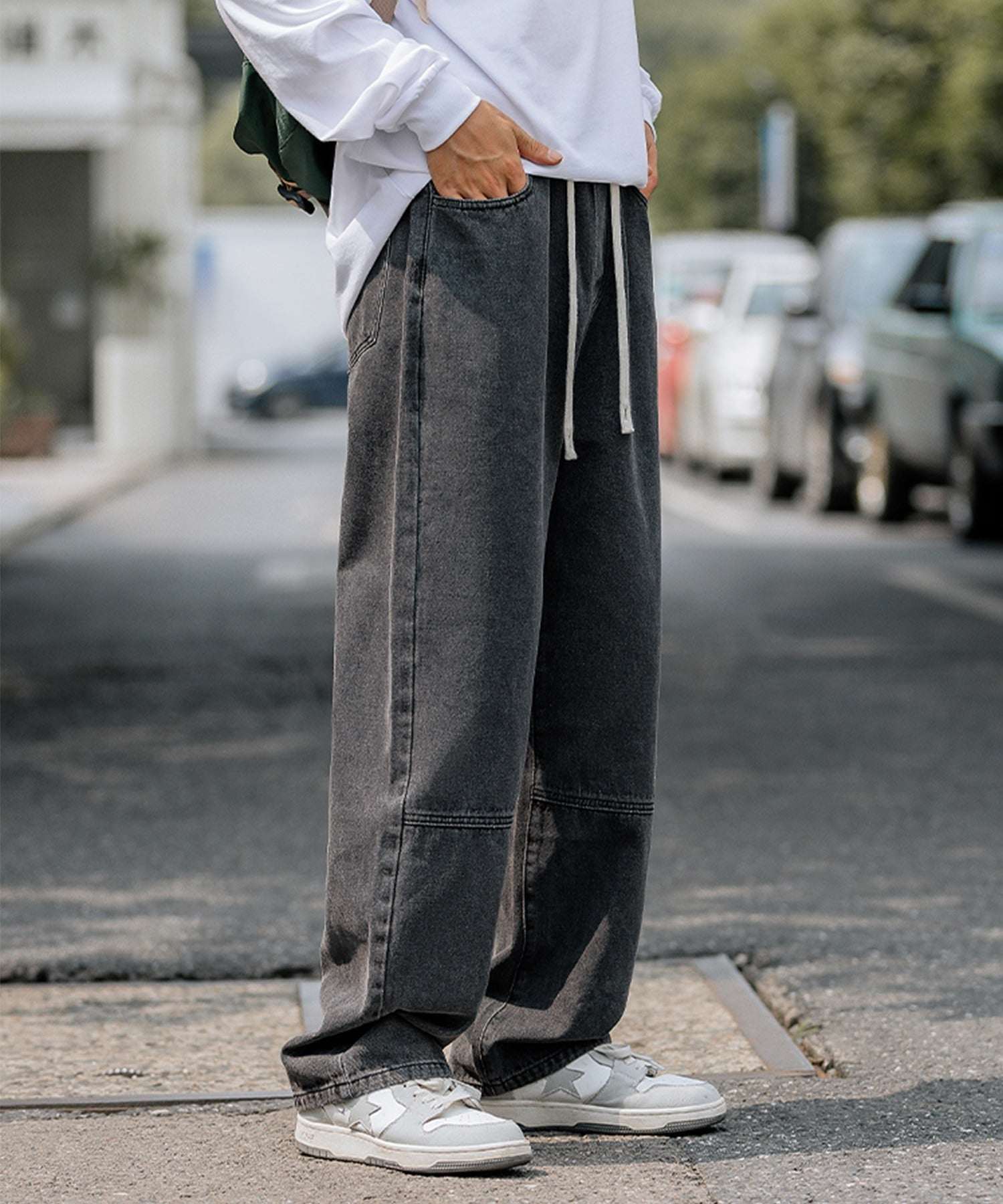 Hook HOOK 【HOOK】Switching Denim Wide Pants