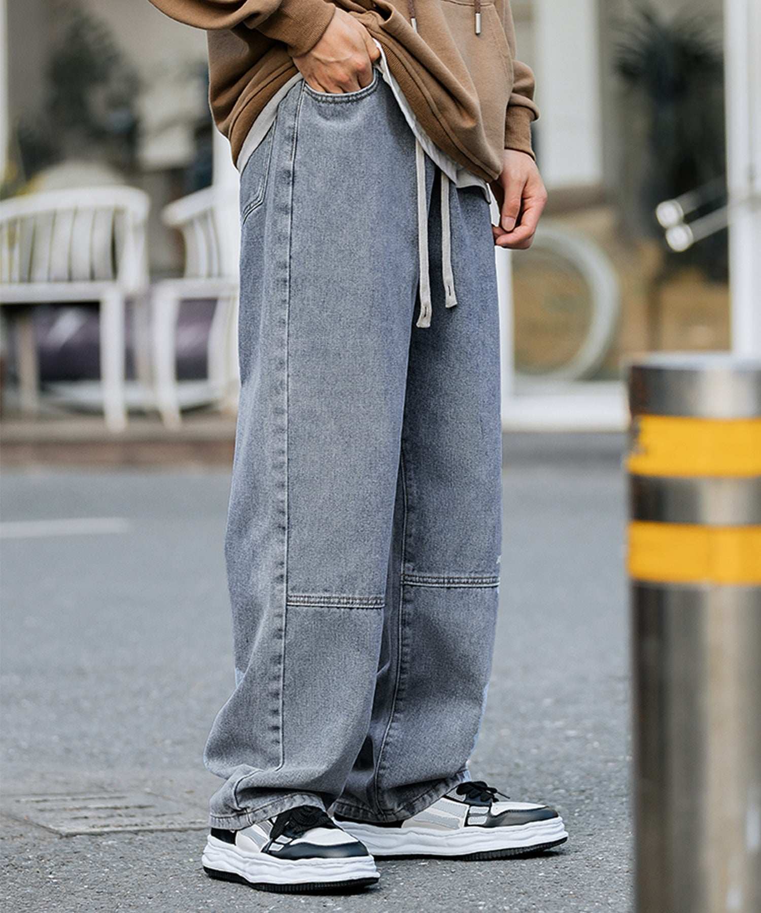 Hook HOOK 【HOOK】Switching Denim Wide Pants
