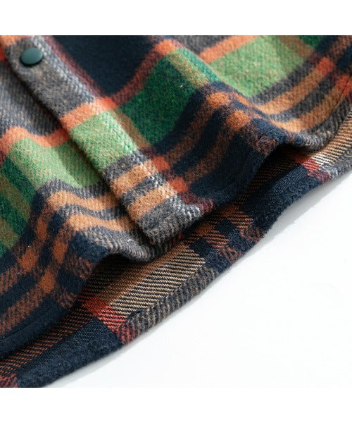Hook HOOK 【HOOK】 American casual color check pattern back embroidery big shirt