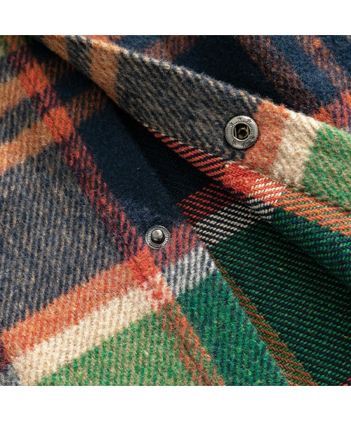 Hook HOOK 【HOOK】 American casual color check pattern back embroidery big shirt