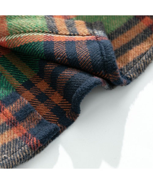 Hook HOOK 【HOOK】 American casual color check pattern back embroidery big shirt