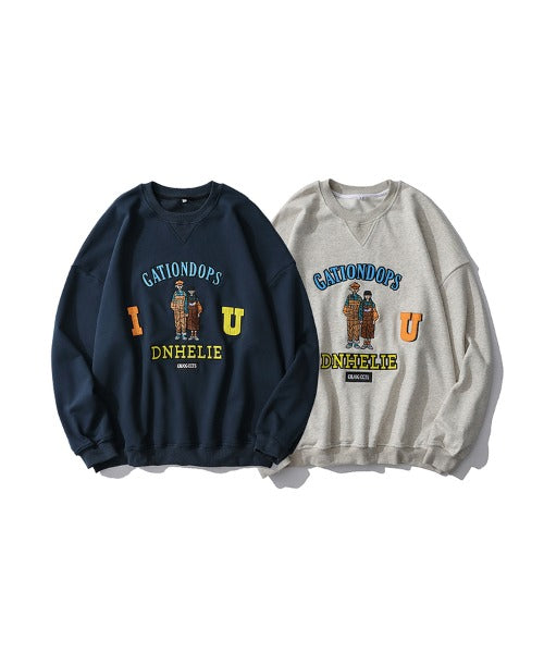 Hook HOOK 【HOOK】Couple Embroidered Trainer/Sweatshirt