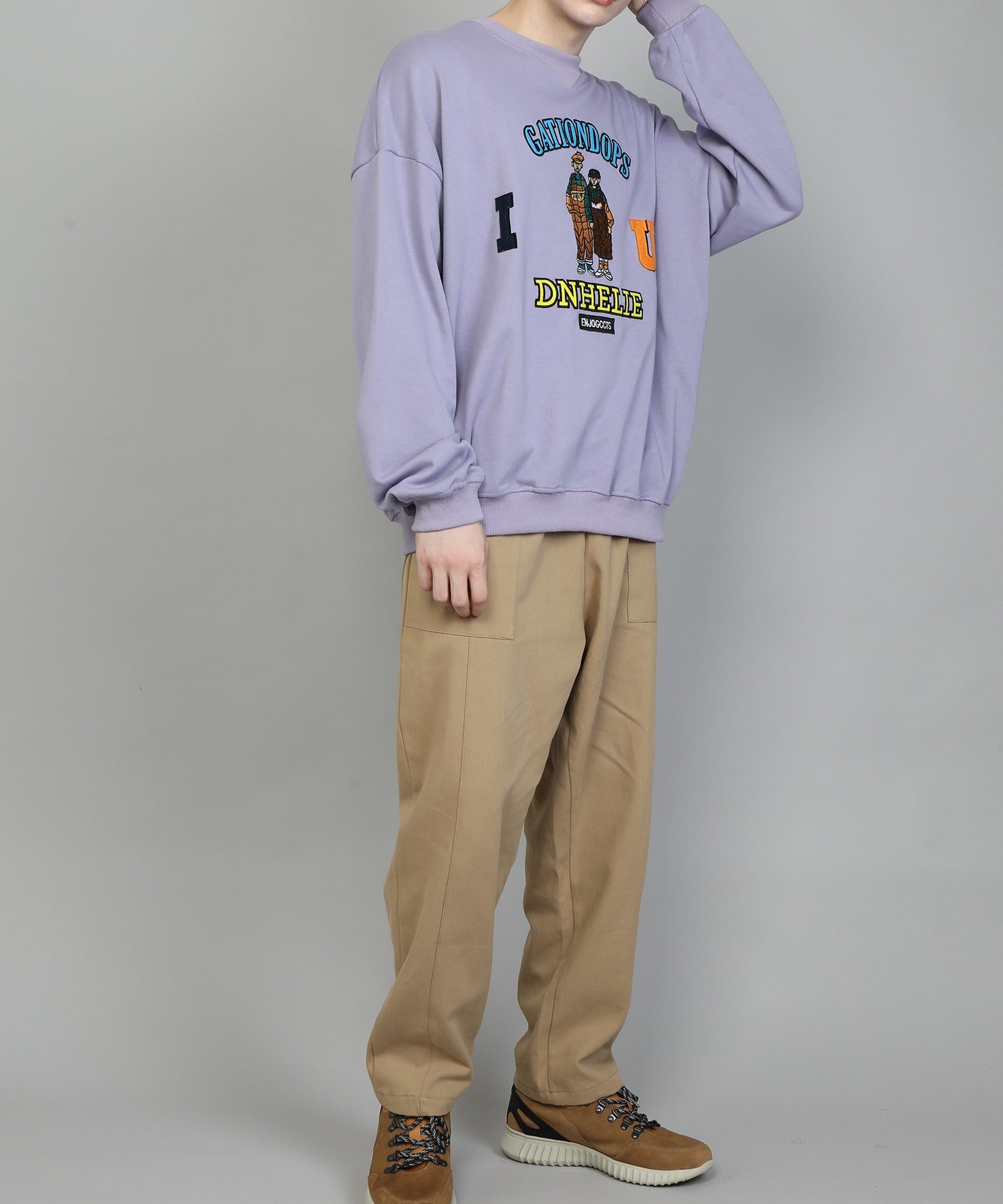 Hook HOOK 【HOOK】Couple Embroidered Trainer/Sweatshirt