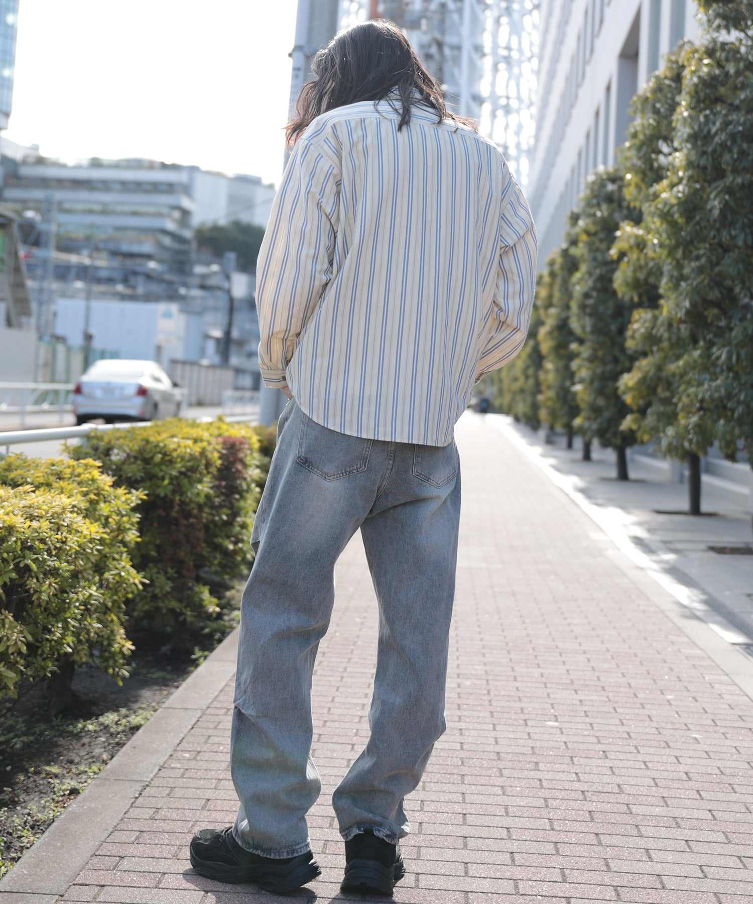 フック HOOK HOOK ーoriginalー 古著風條紋全圖案大襯衫