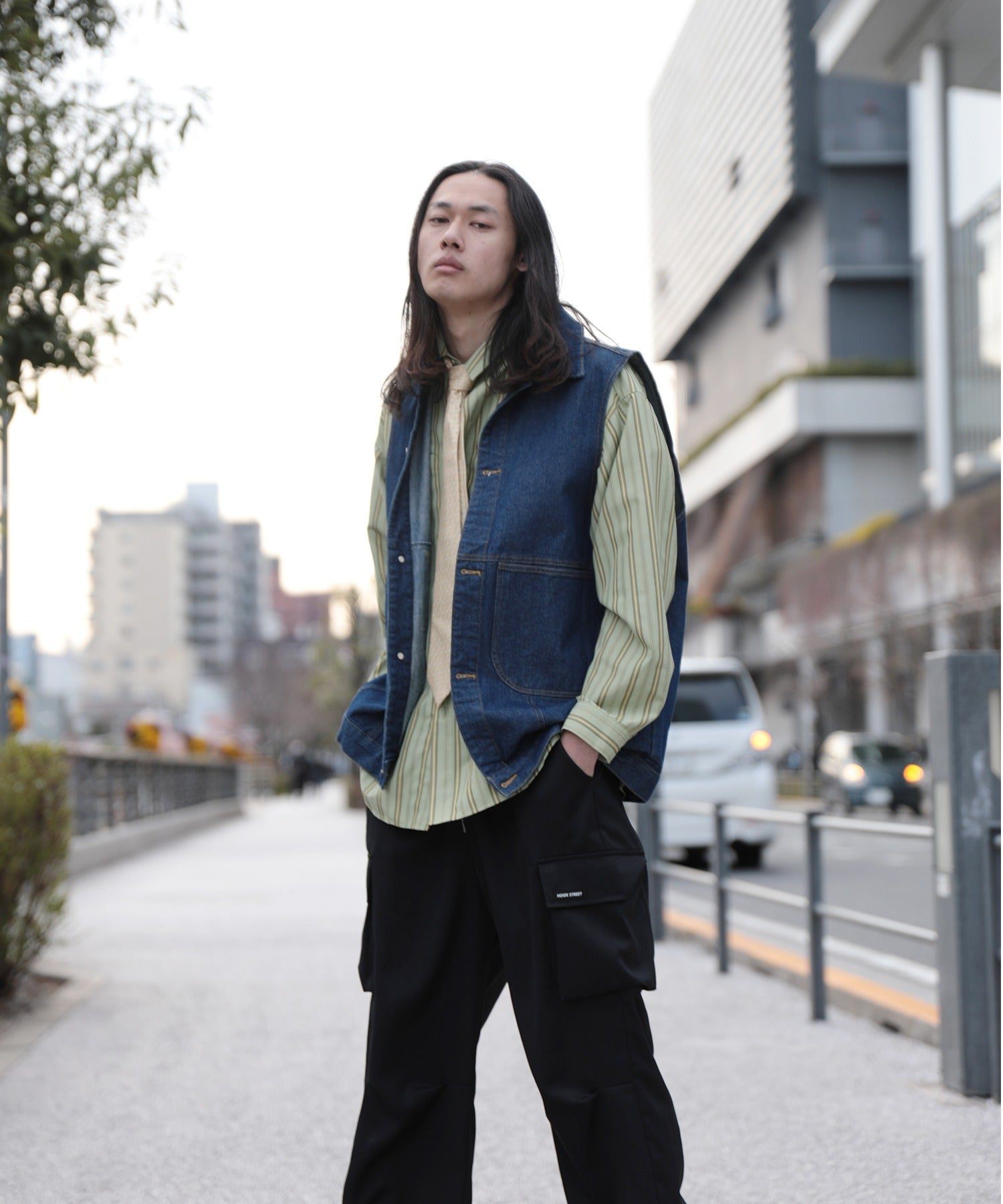 フック HOOK HOOK ーoriginalー 古著風條紋全圖案大襯衫