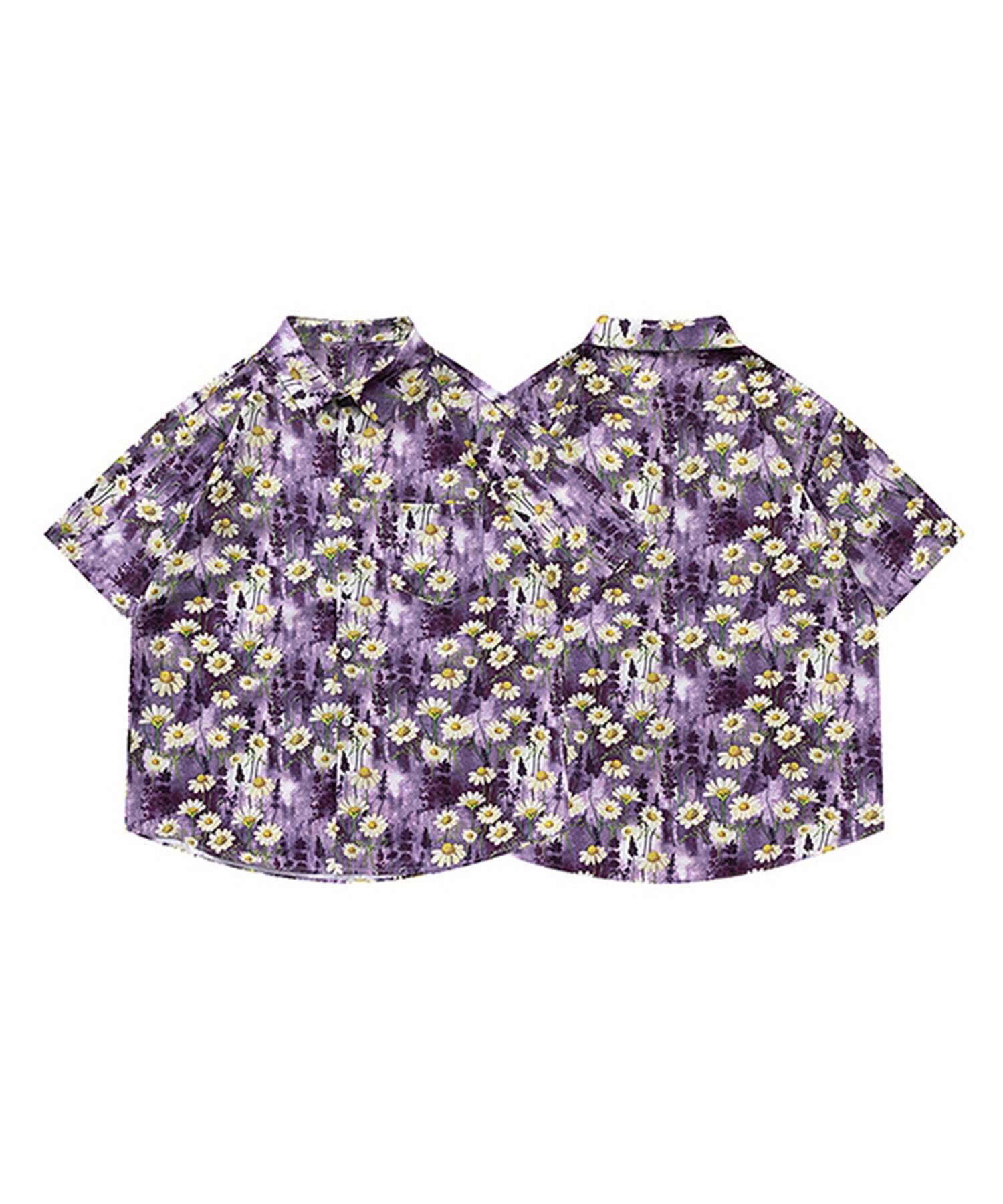 フック HOOK 【HOOK】古着風総柄ビッグアロハシャツ