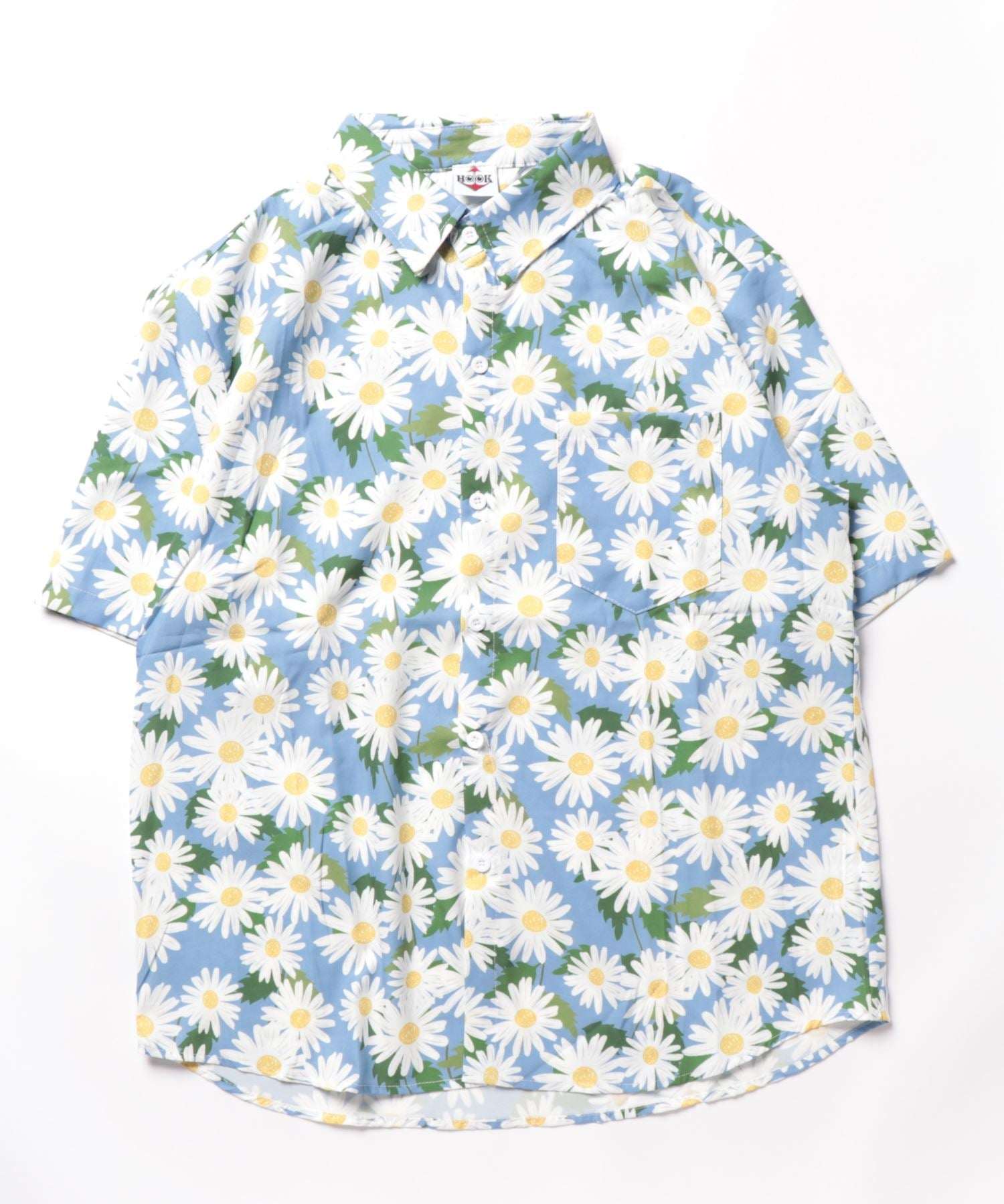 フック HOOK 【HOOK】古着風総柄ビッグアロハシャツ