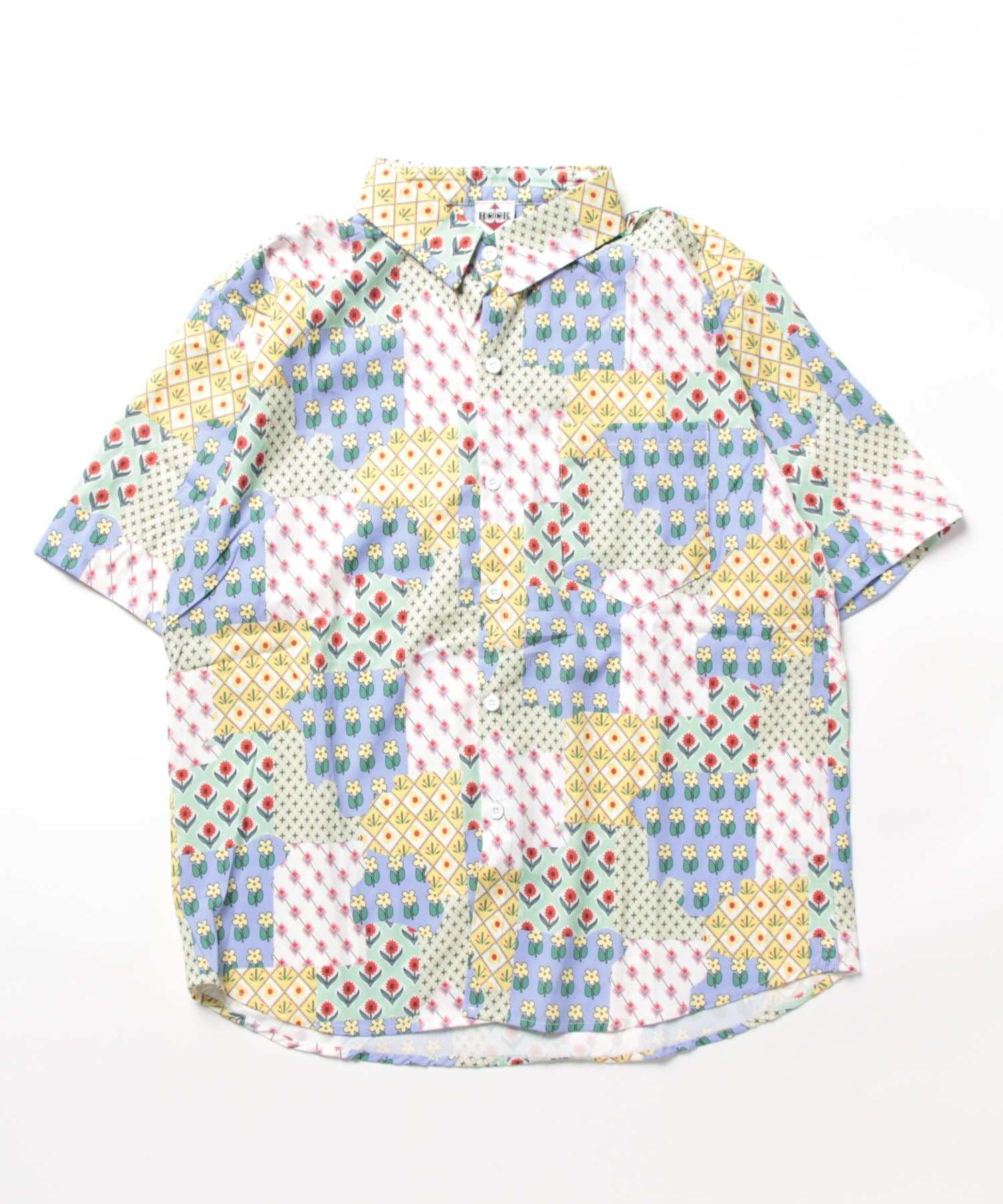 フック HOOK 【HOOK】古着風総柄ビッグアロハシャツ