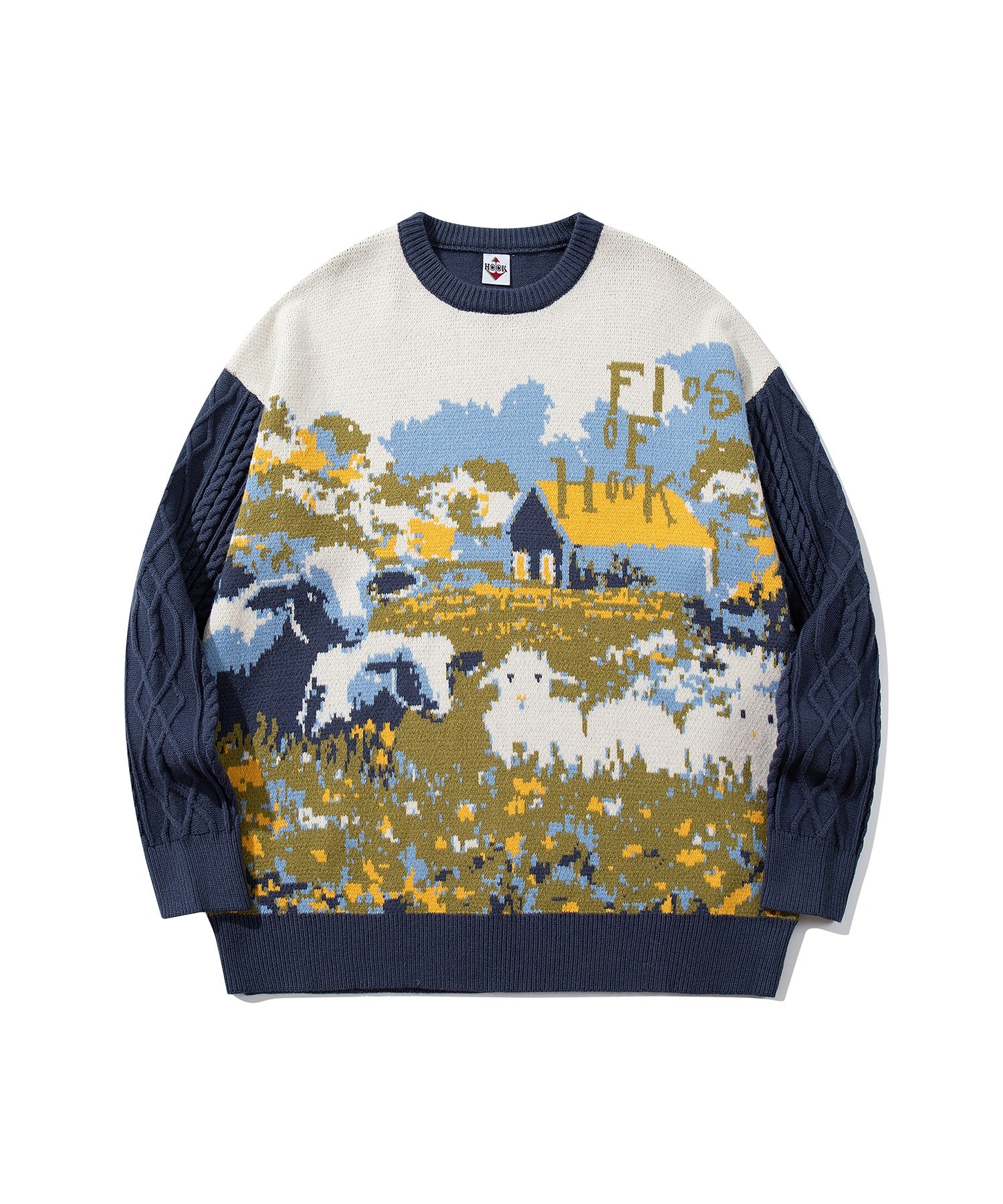 フック HOOK HOOK -original- 牧場柄ニット （ネイビー） ネイビー