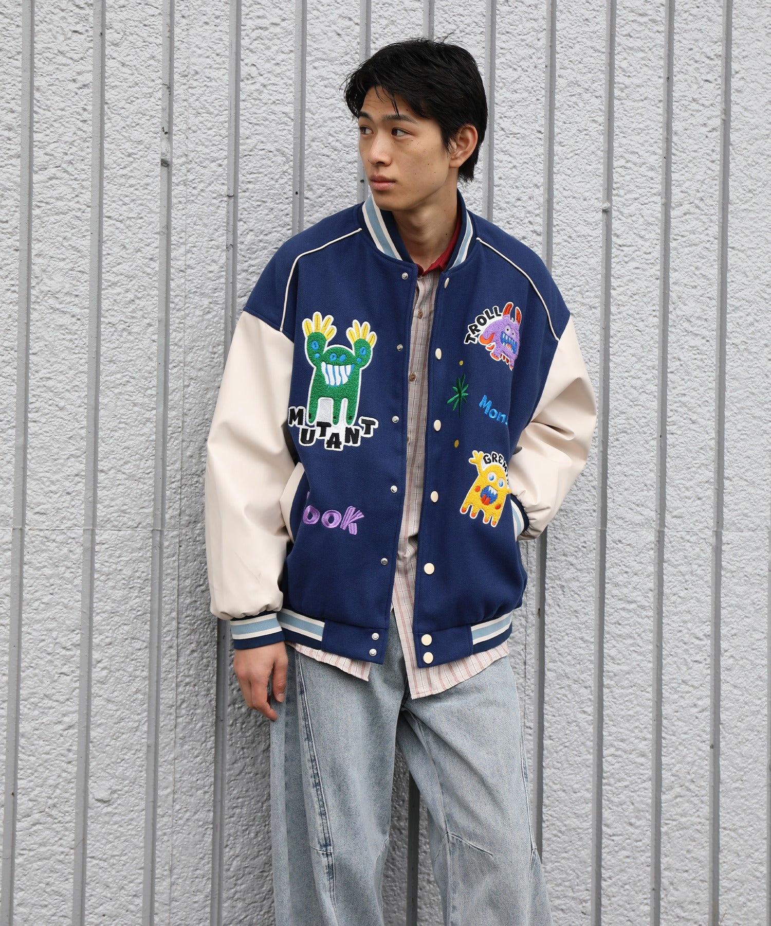 フック HOOK HOOK -original- サガラ刺繍ワッペンスタジャン （ブルー系その他） ブルー系その他