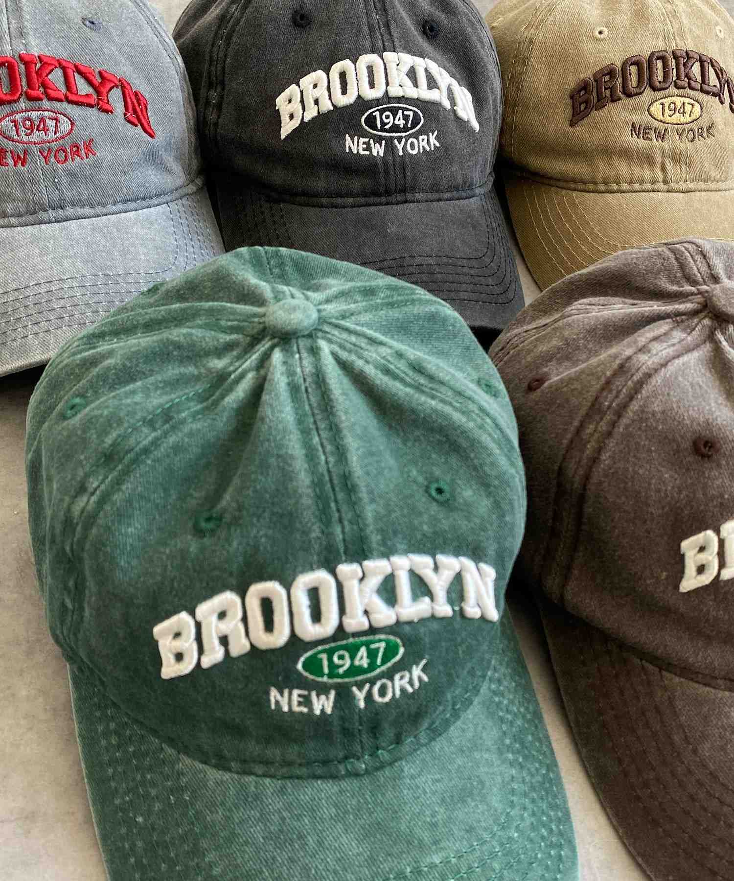 フック HOOK HOOK -original-/BROOKLYNアメカジ立体刺繍ウォッシュコットンキャップ