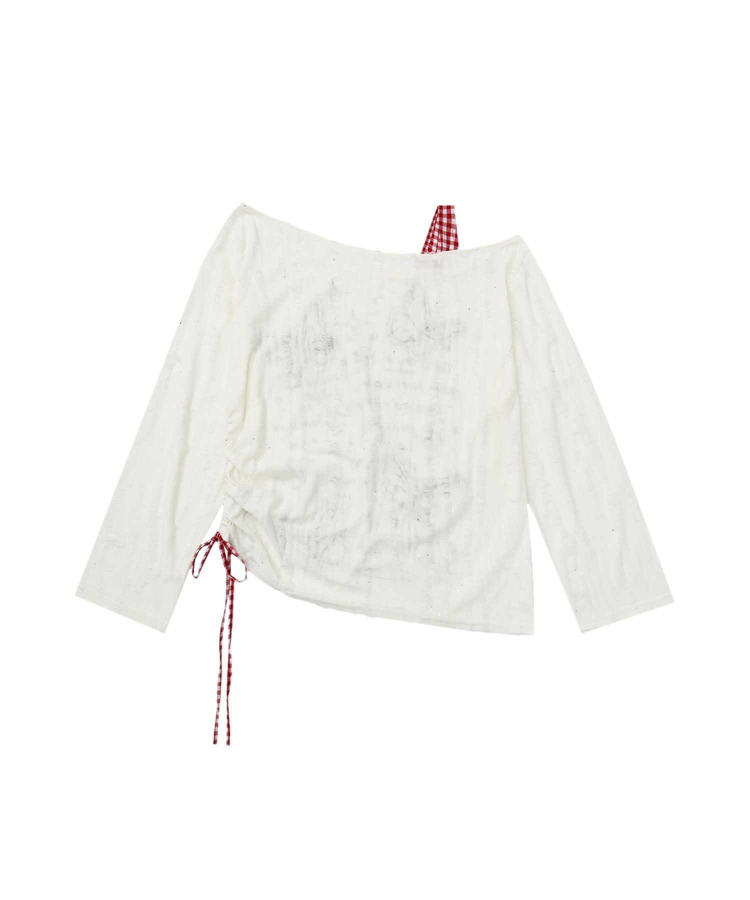 フック HOOK HOOK for girls Y2K バタフライ × レースアップ ロングスリーブ トップス （ライトベージュ） ライトベージュ