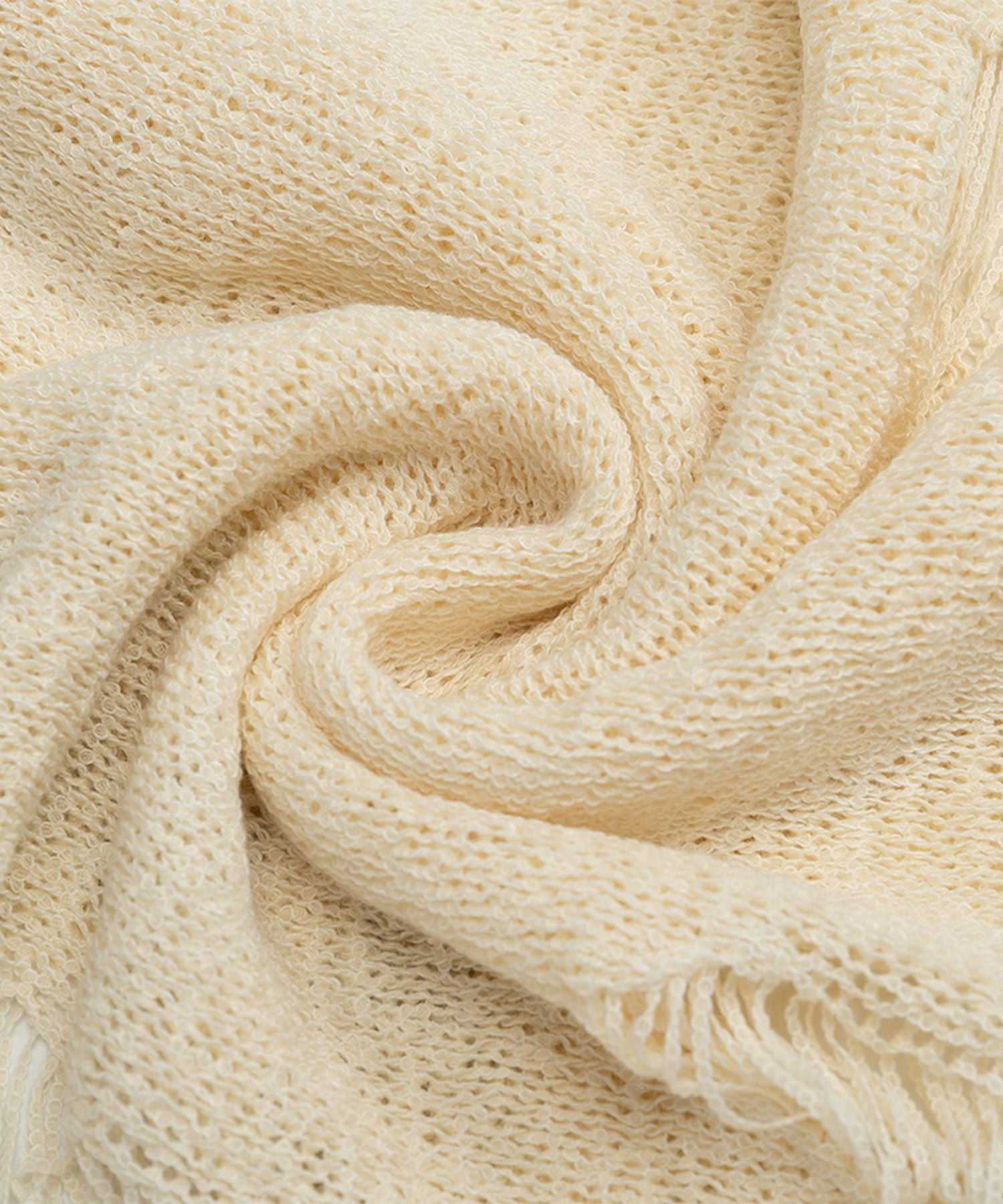 フック HOOK 【HOOK】for girls ダメージデザインスプラッシュプリントニットトップス （ベージュ） ベージュ