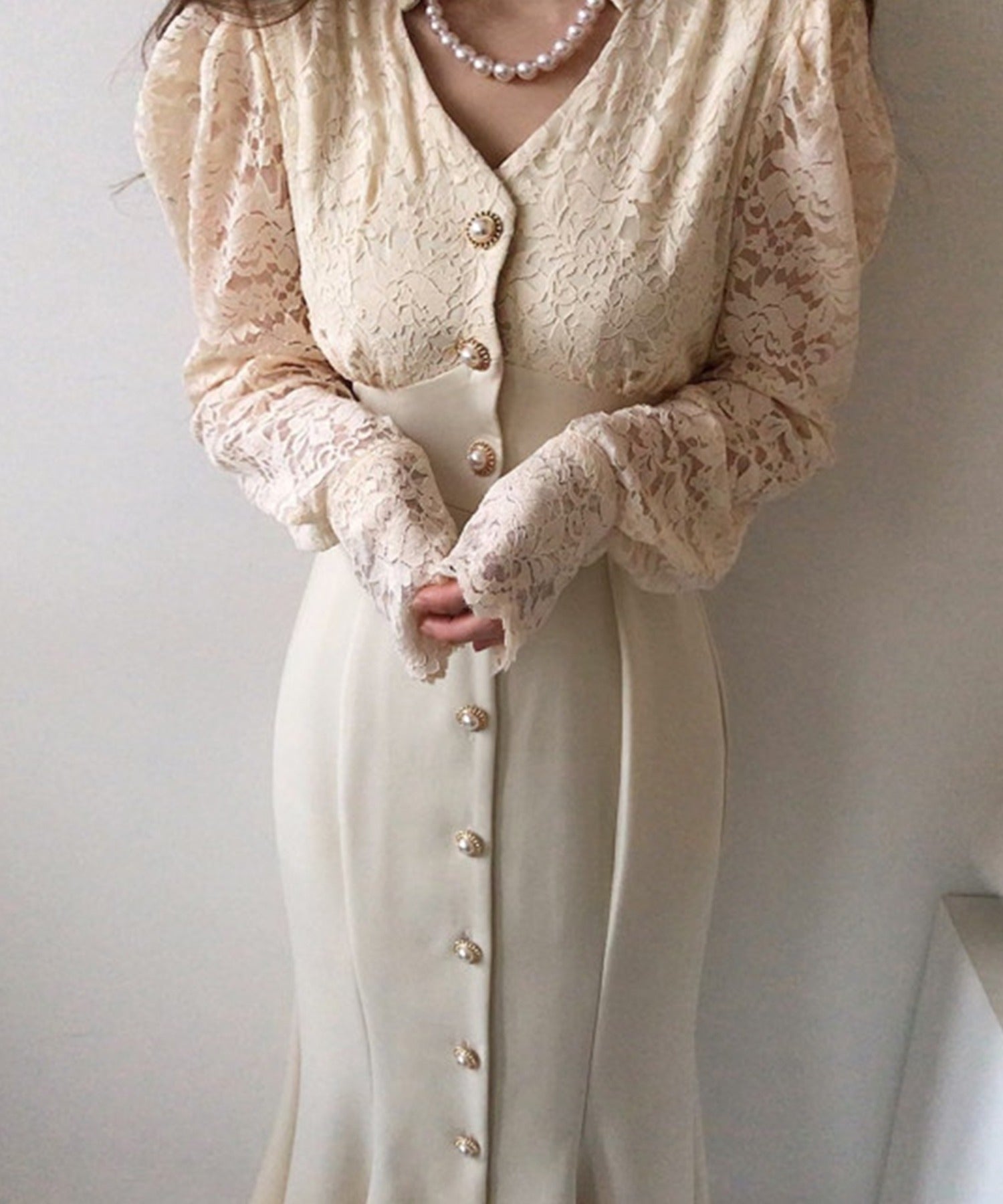 ジャスミングランディフローラム Jasmine Grandiflorum 【Jasmine】レースマーメイドロングワンピース