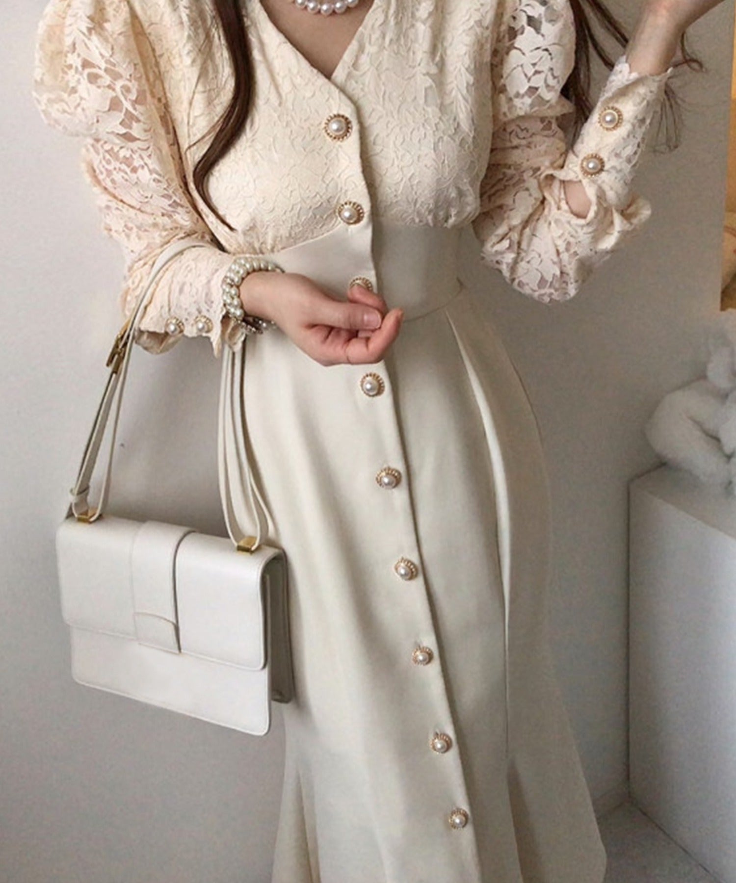 ジャスミングランディフローラム Jasmine Grandiflorum 【Jasmine】レースマーメイドロングワンピース