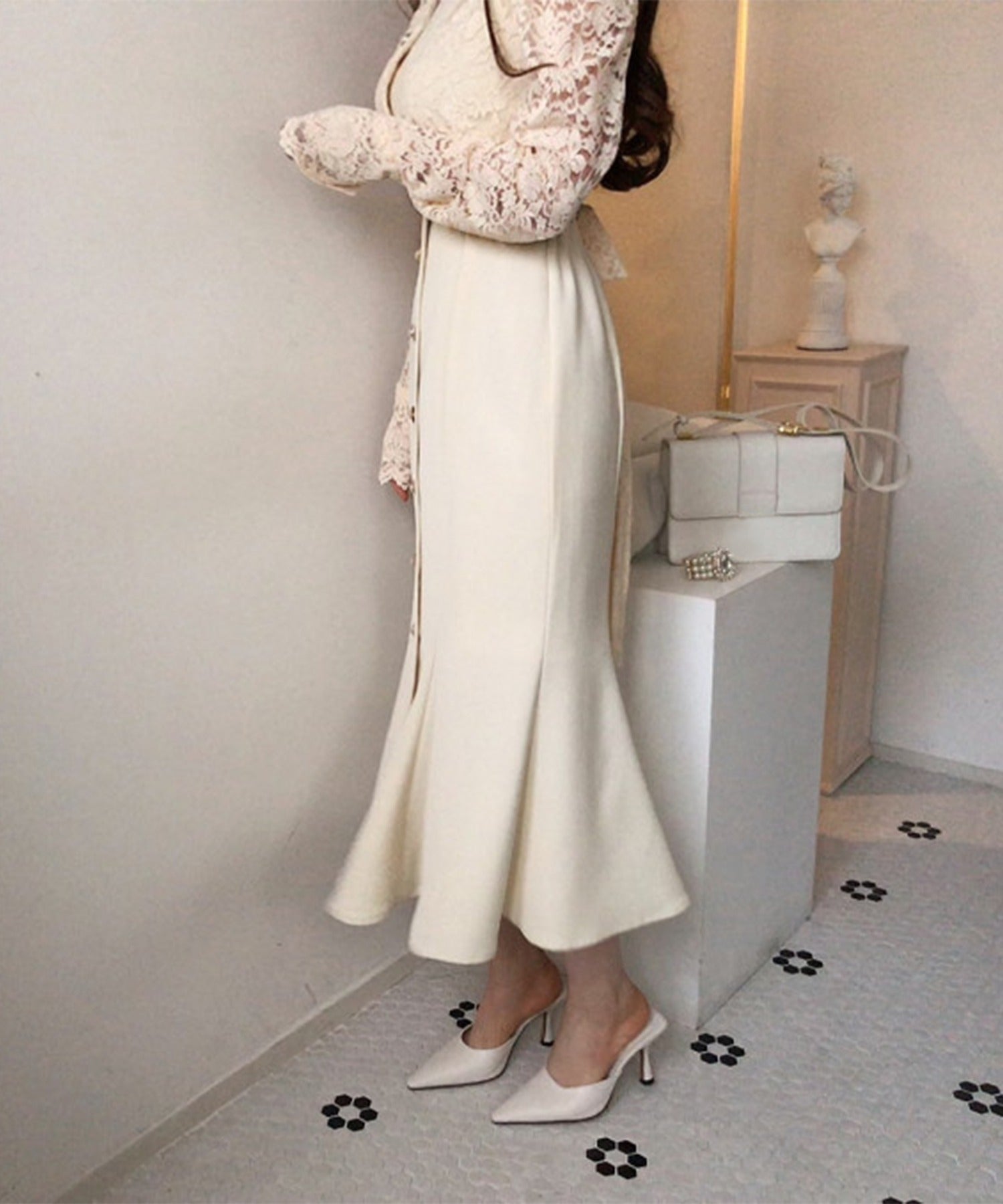 ジャスミングランディフローラム Jasmine Grandiflorum 【Jasmine】レースマーメイドロングワンピース