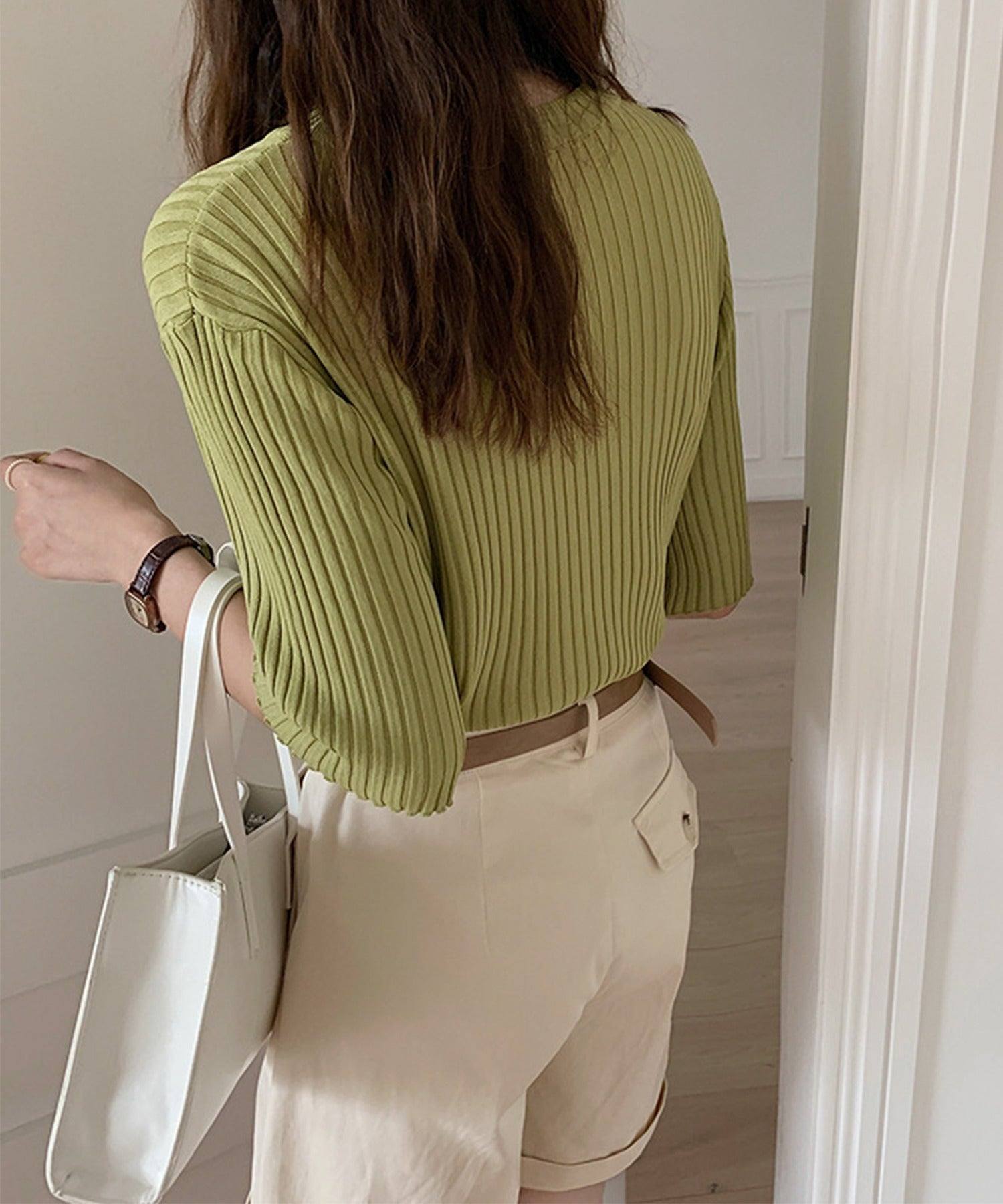 Jasmine Grandiflorum Large Ribbed Cut and Sew Top