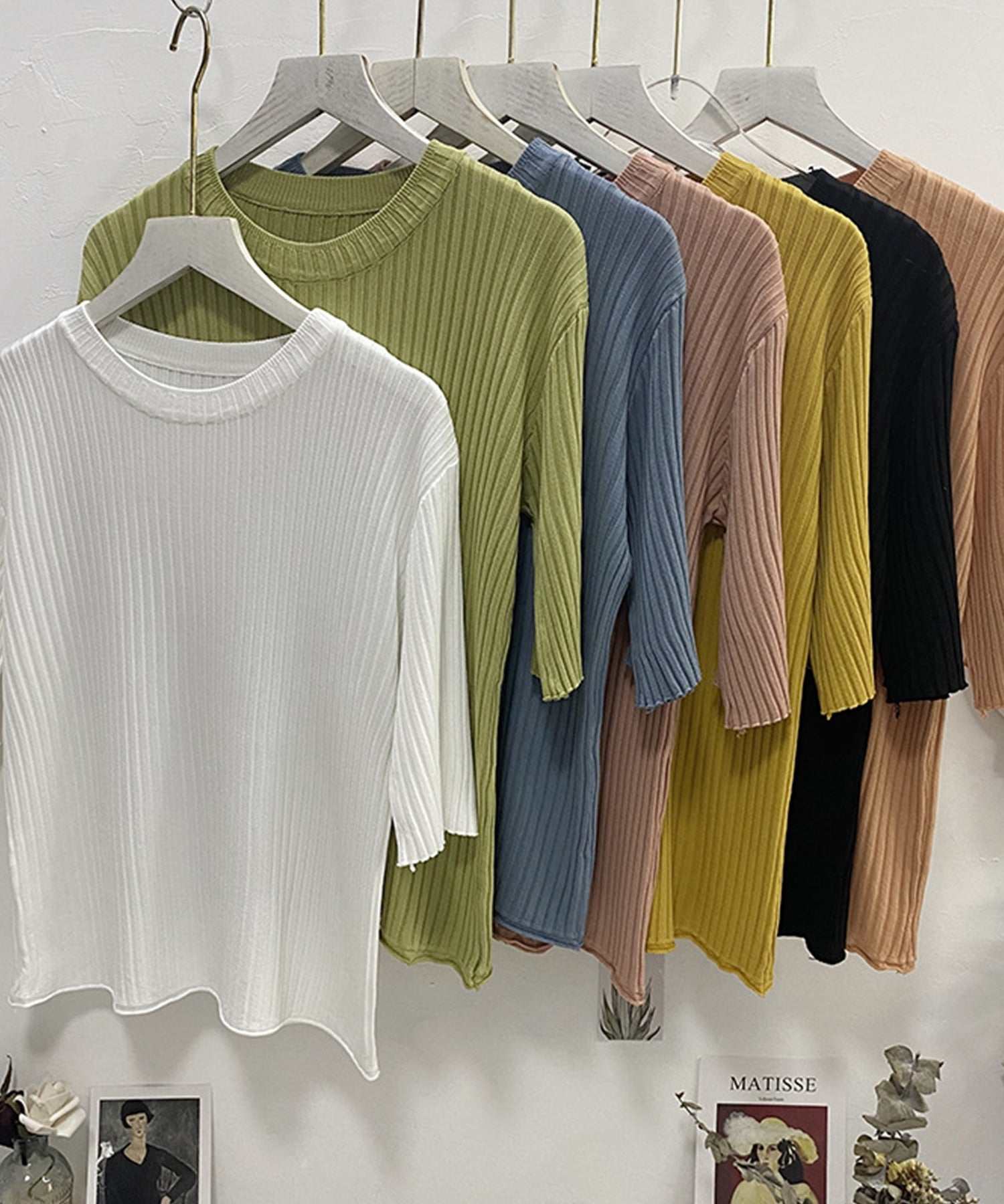 Jasmine Grandiflorum Large Ribbed Cut and Sew Top