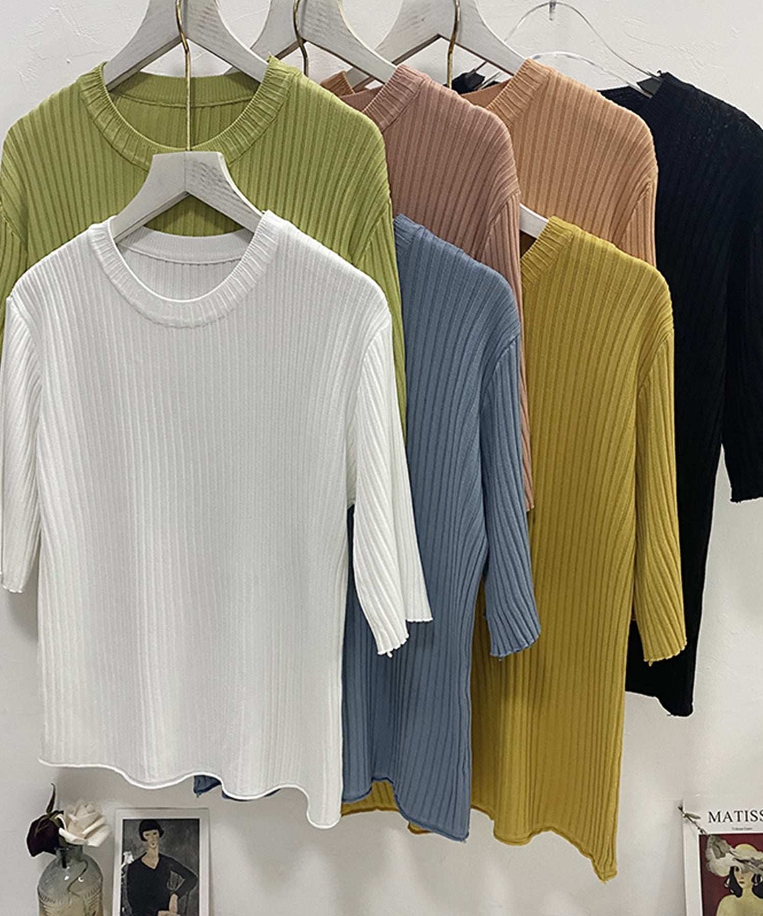 Jasmine Grandiflorum Large Ribbed Cut and Sew Top