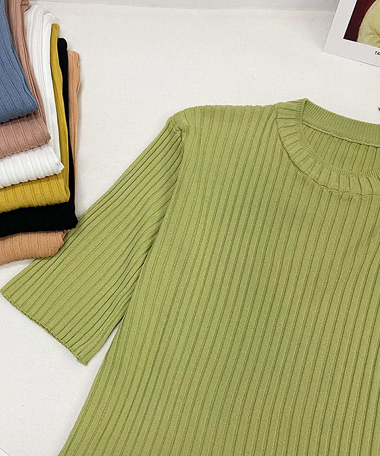 Jasmine Grandiflorum Large Ribbed Cut and Sew Top