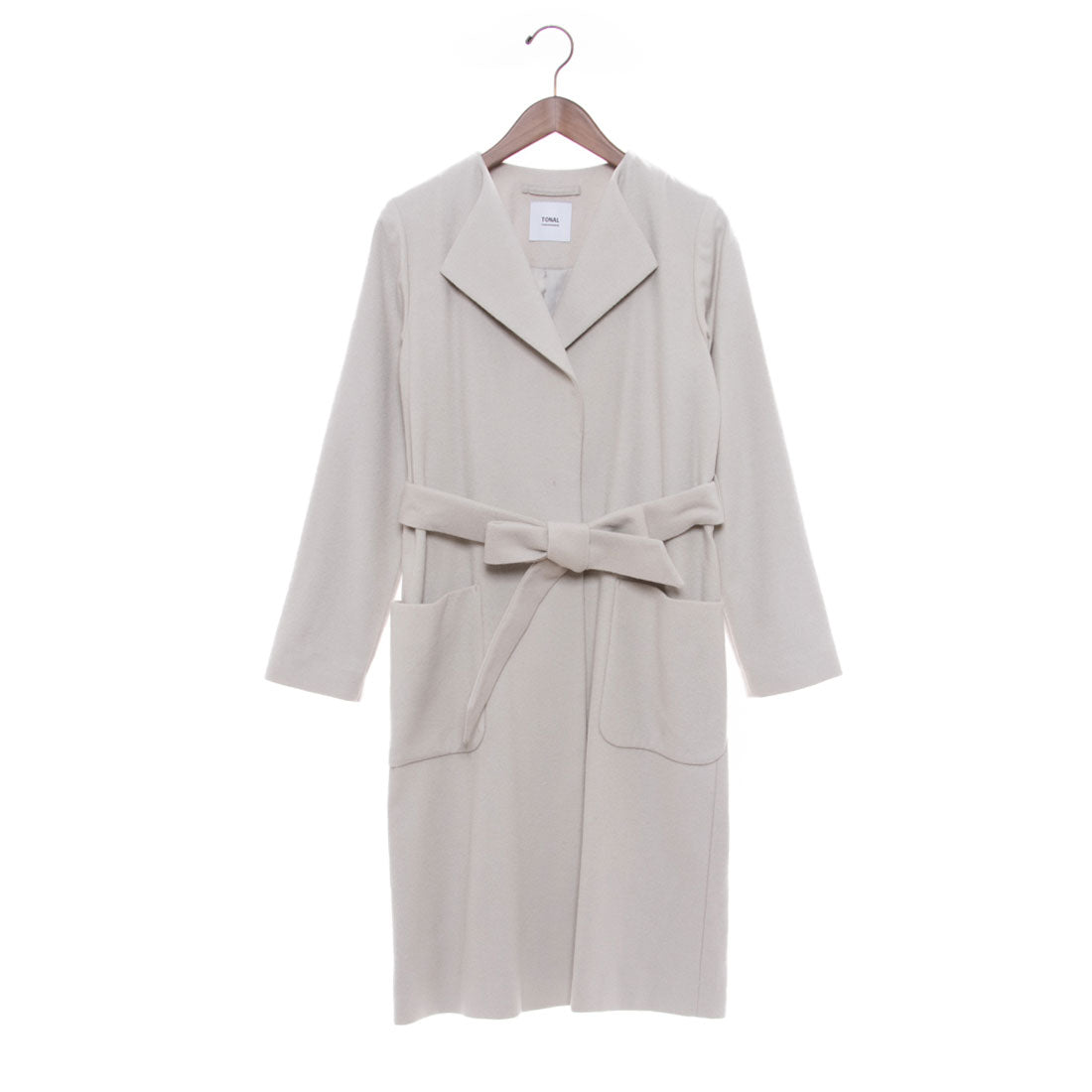 トーナル TONAL ビーバーノーカラーガウンコート