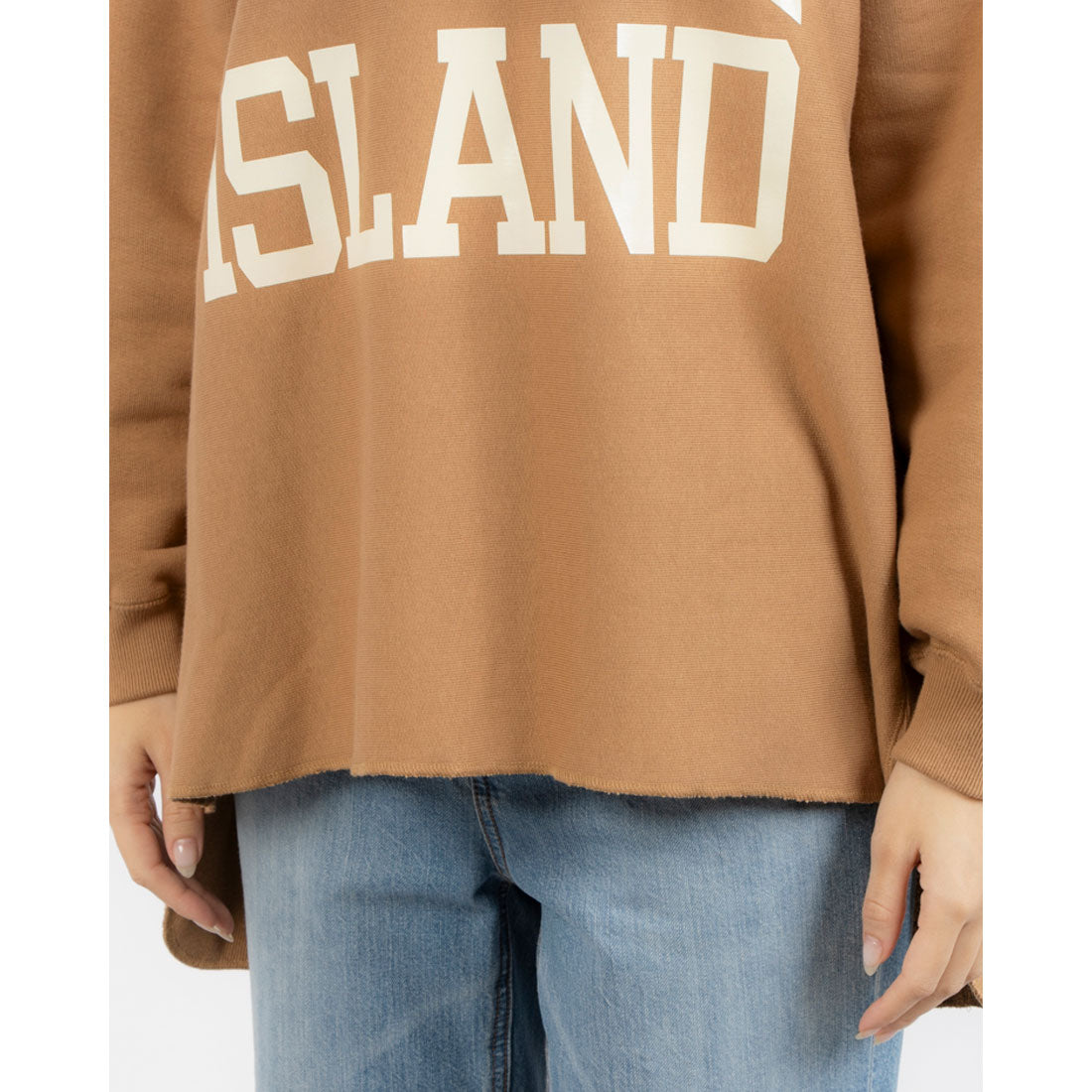 トーナル TONAL【81BRANCA】RHODEISLANDロゴスウェットカットソー ブラウン