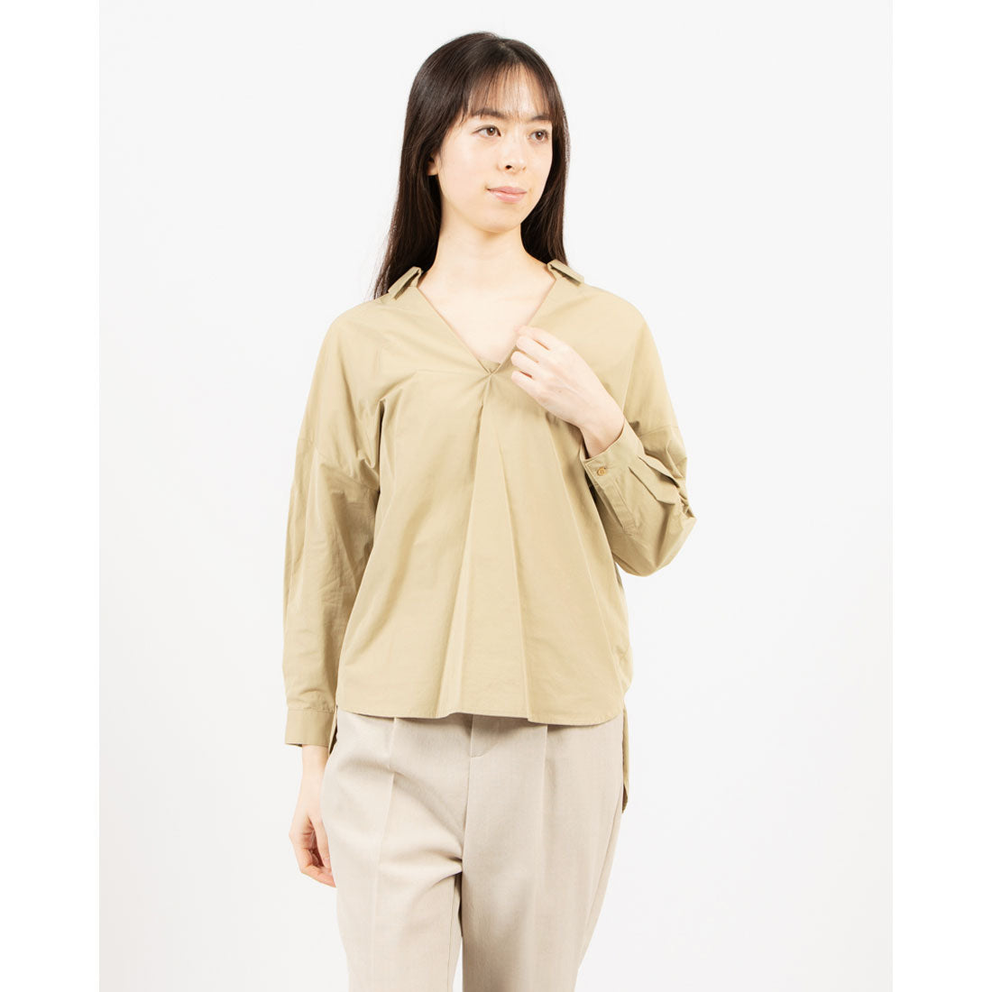 トーナル TONAL スキッパーシャツ ベージュ