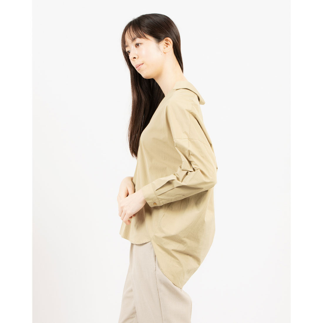 トーナル TONAL スキッパーシャツ ベージュ
