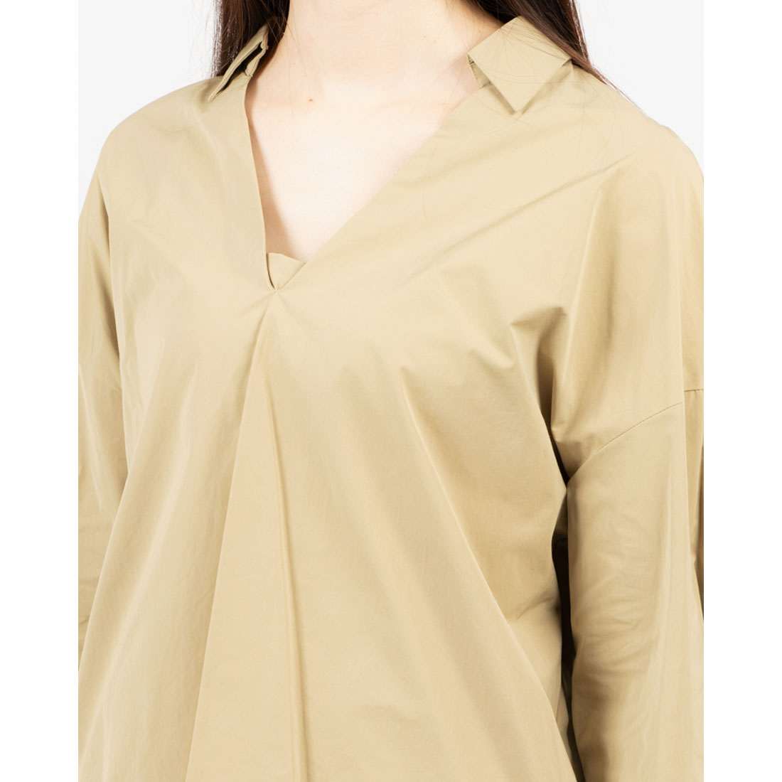 トーナル TONAL スキッパーシャツ ベージュ