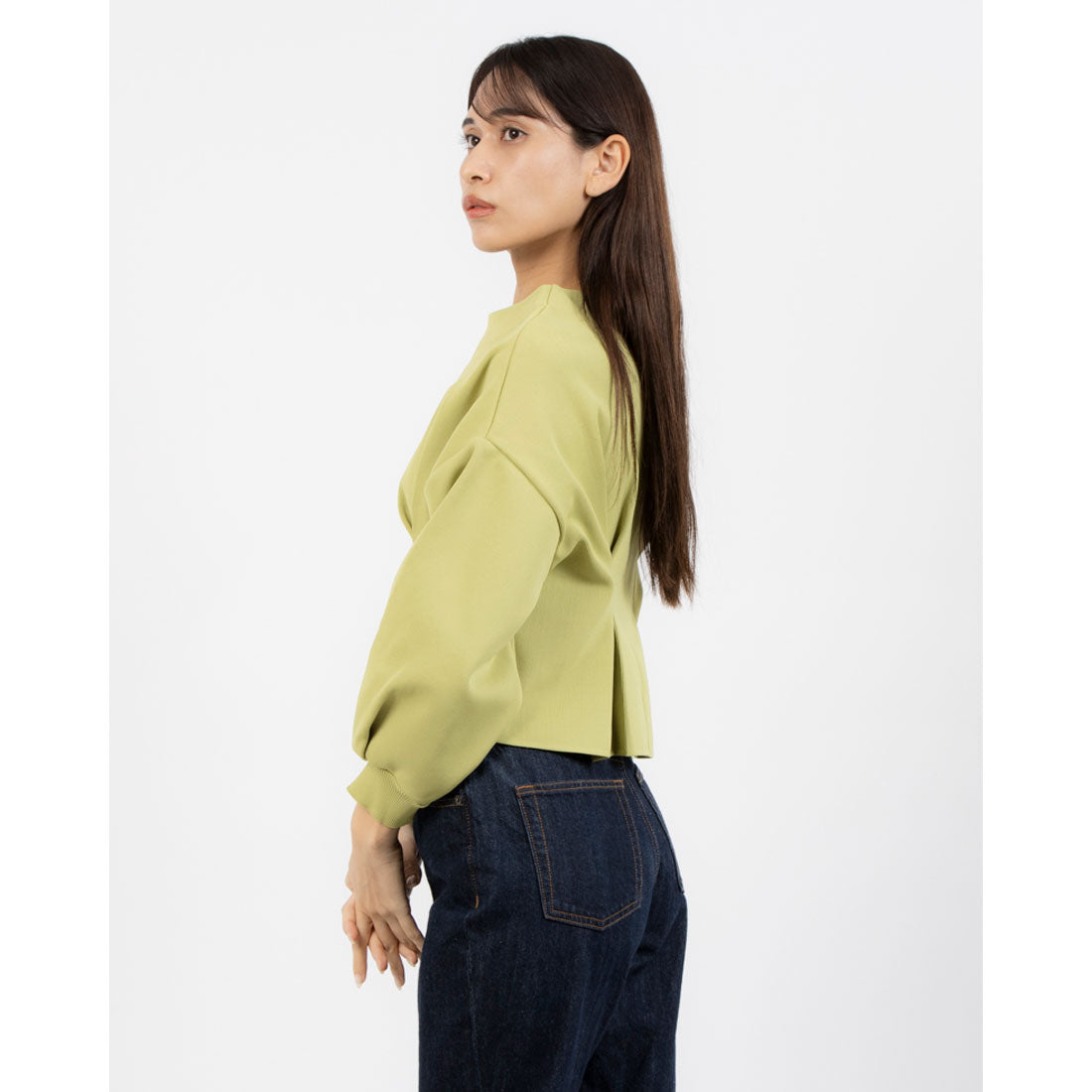 トーナル TONAL ウエストタックショートニット ライトグリーン