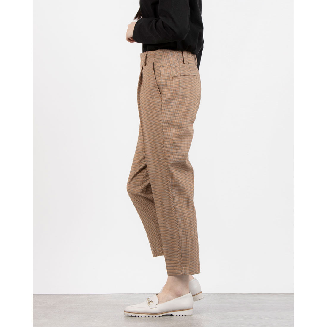 トーナル TONAL チェックテーパードパンツ ダークミックス