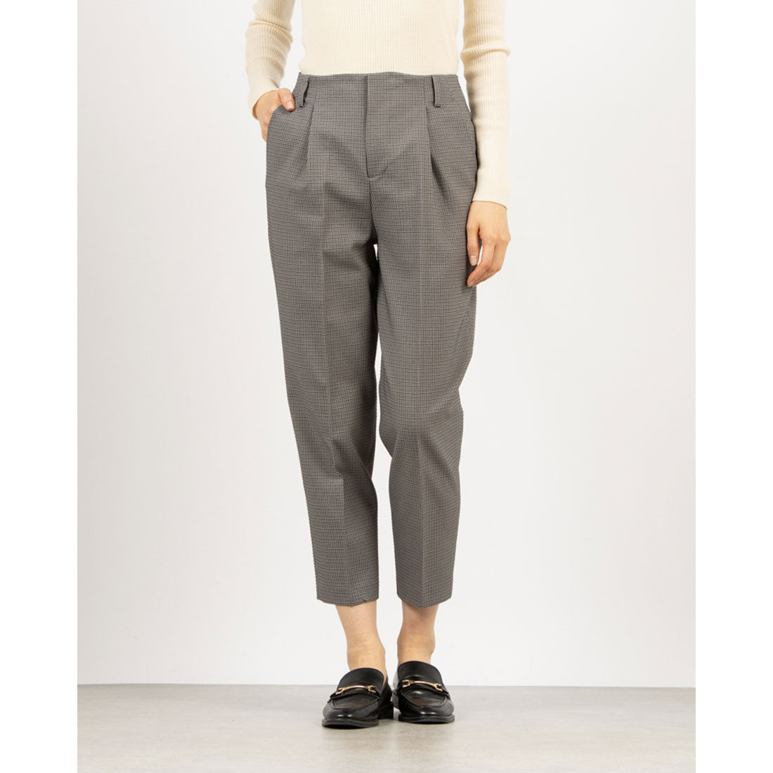 トーナル TONAL チェックテーパードパンツ ダークミックス