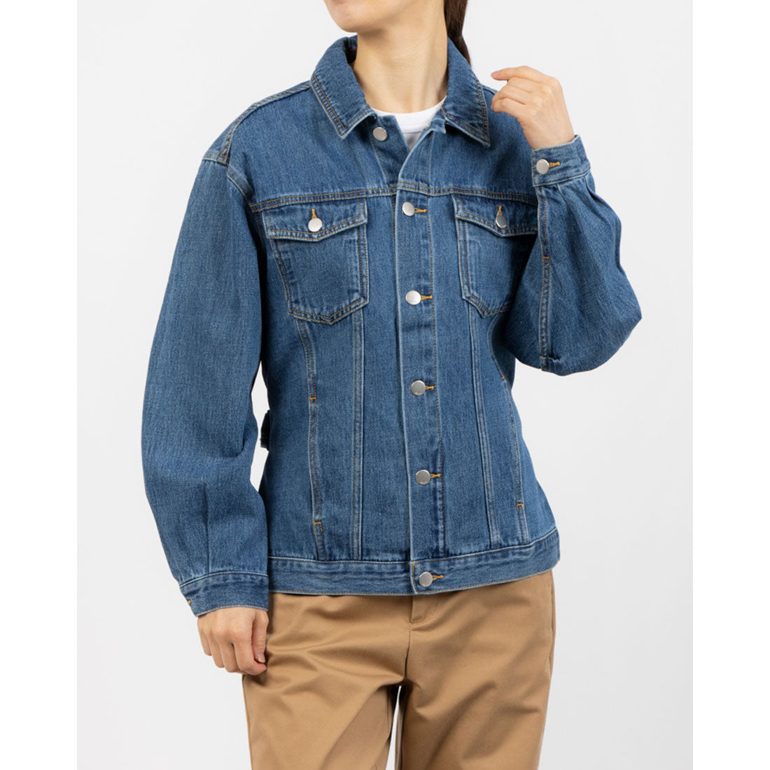 トーナル TONAL ウェストリボンデニムブルゾン インディゴ
