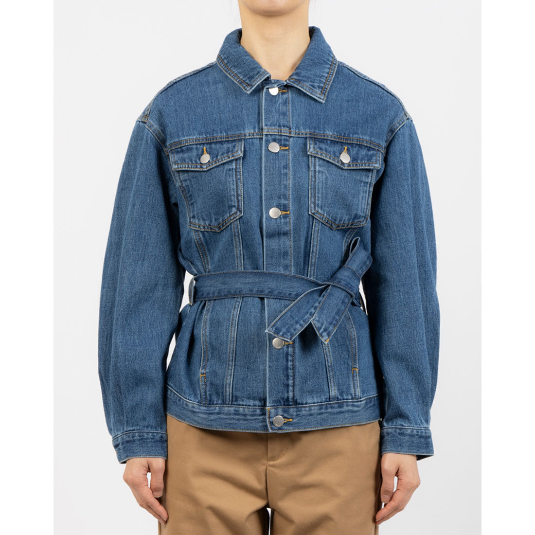 トーナル TONAL ウェストリボンデニムブルゾン インディゴ
