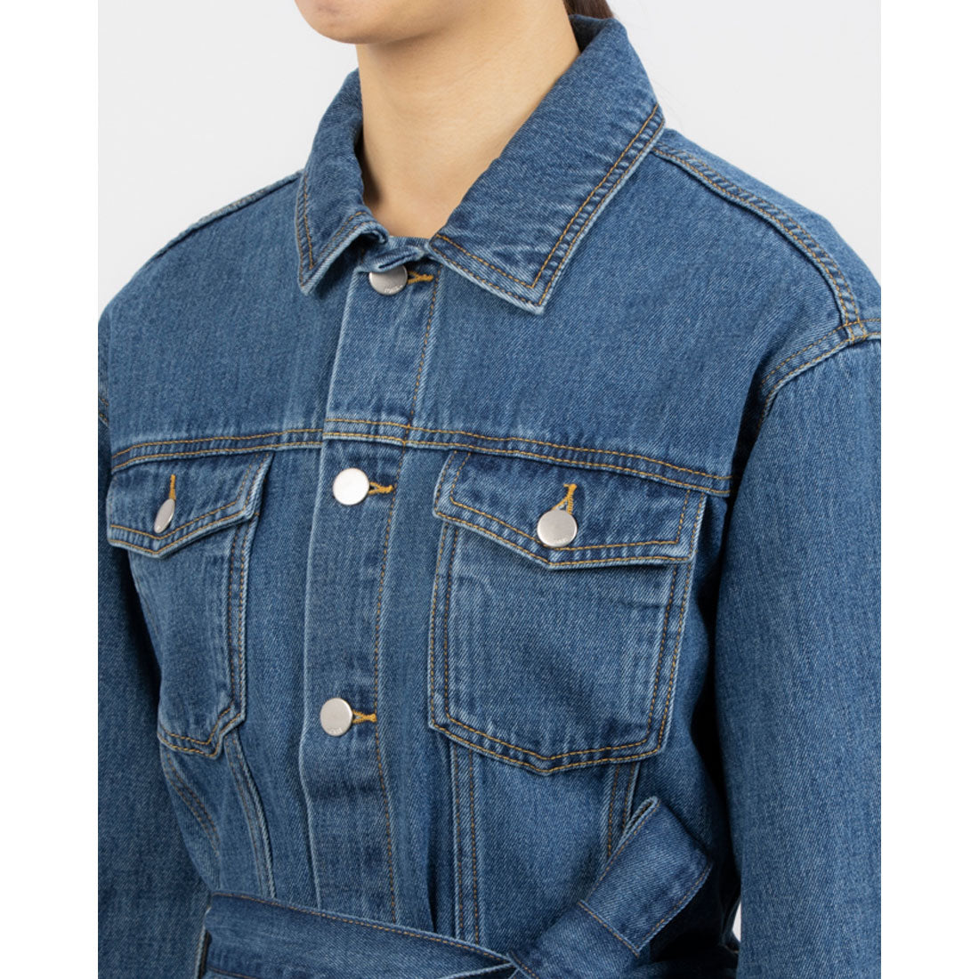 トーナル TONAL ウェストリボンデニムブルゾン インディゴ