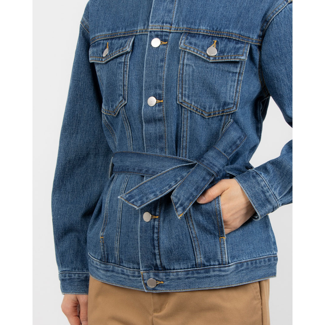 トーナル TONAL ウェストリボンデニムブルゾン インディゴ