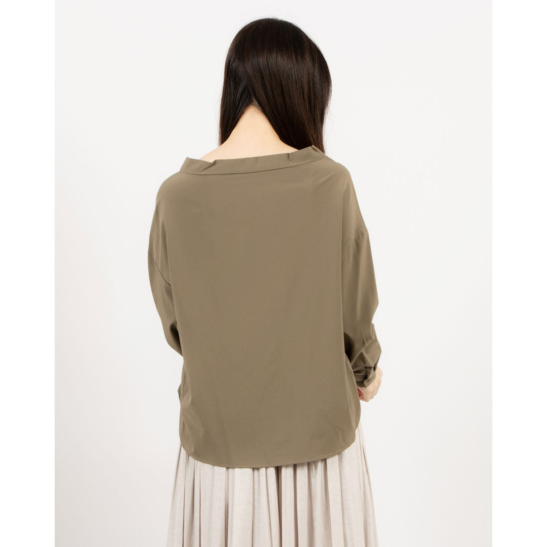トーナル TONAL Peニュアンス衿ブラウス カーキ