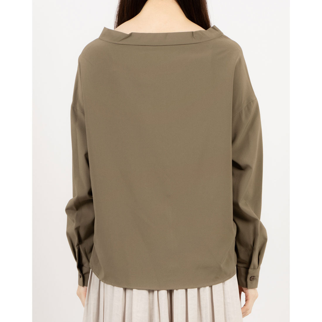トーナル TONAL Peニュアンス衿ブラウス カーキ